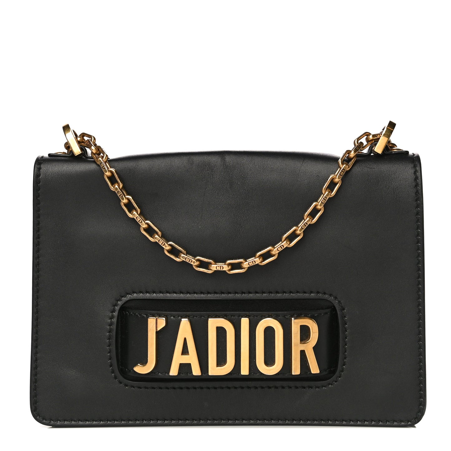 Calfskin J'Adior Chain Flap Bag Black