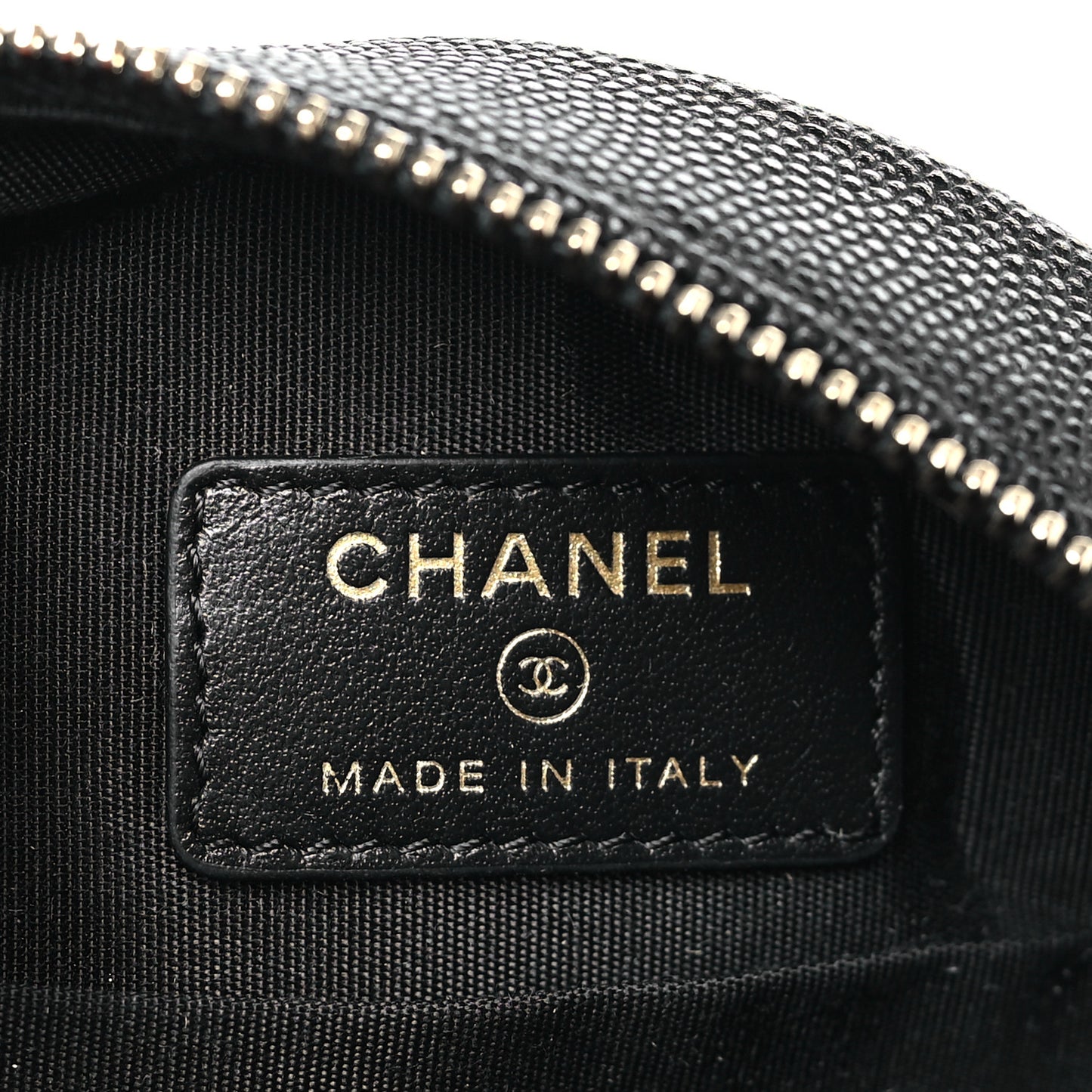 Caviar Quilted Round Filigree Crossbody Black