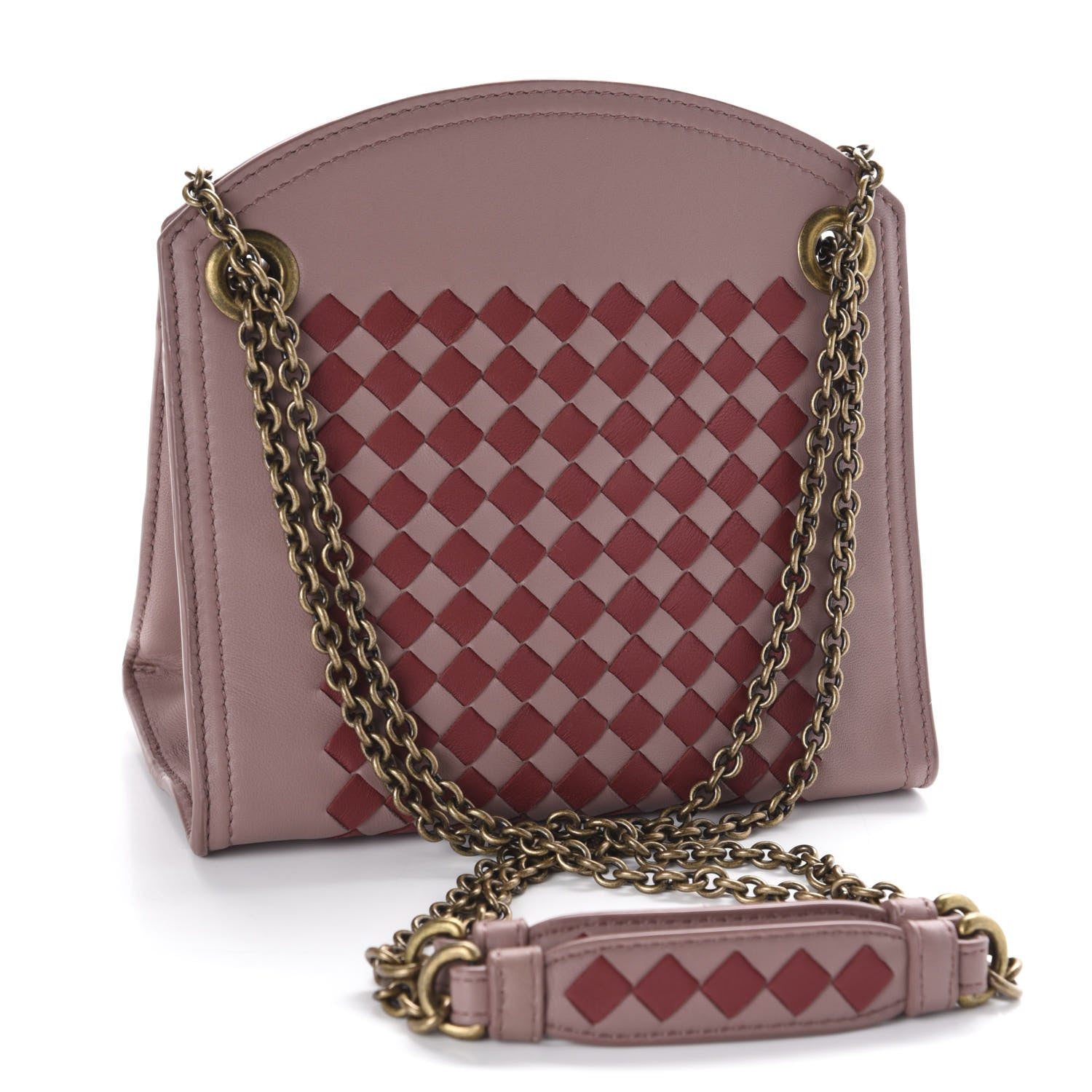 Bottega Veneta Nappa Intrecciato Chain Wallet Deco Rose Baccarra Rose 3 of 9