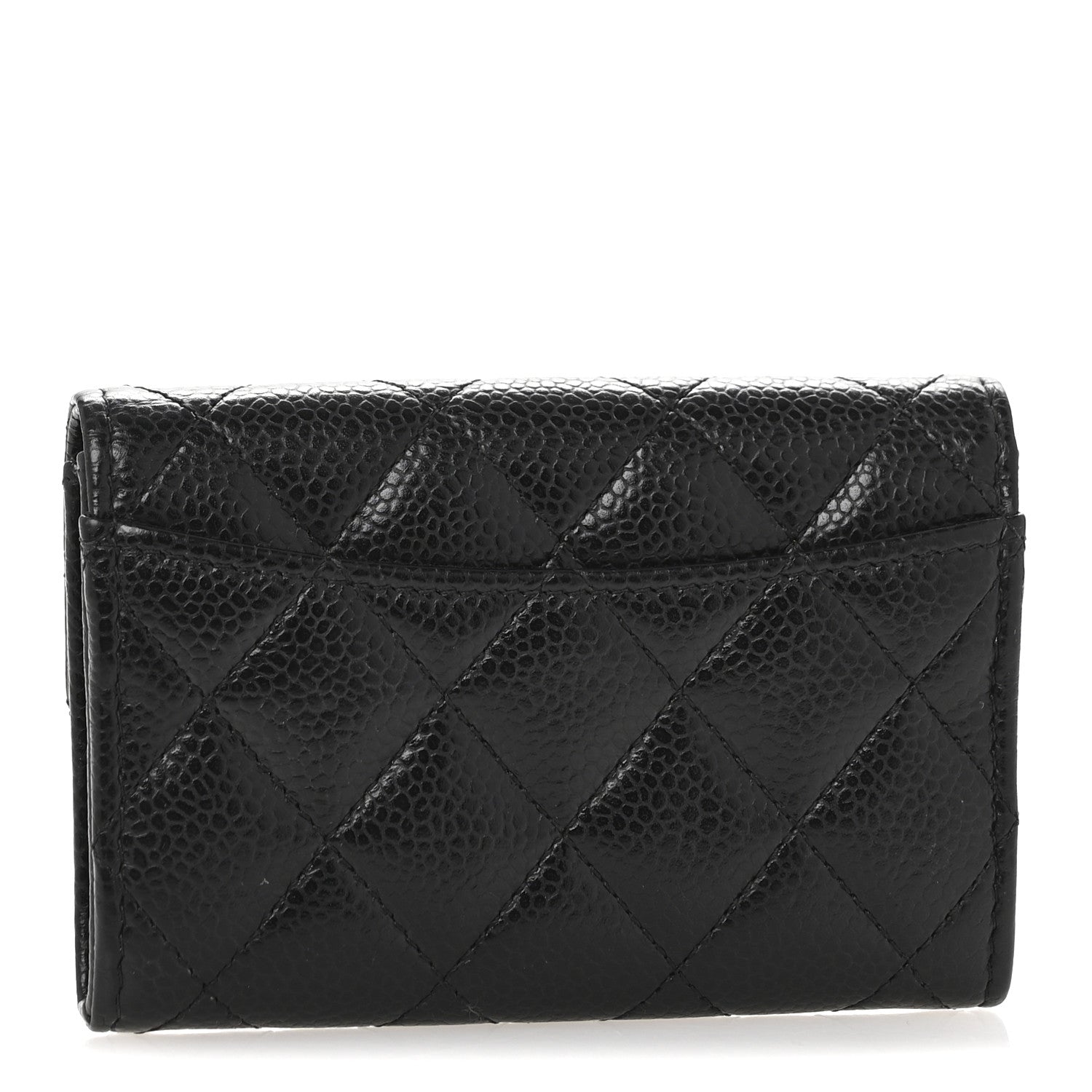 Chanel Caviar Quilted Flap Card Holder Wallet Black 3 of 11