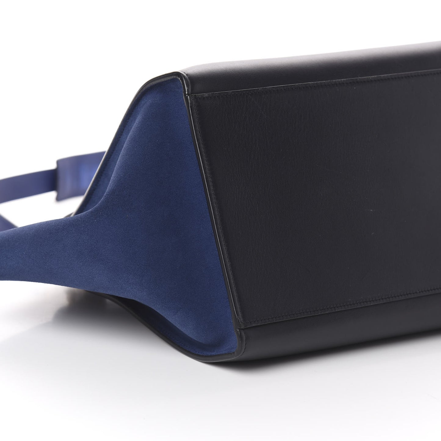 Smooth Calfskin Suede Medium Tri-Color Trapeze Cobalt