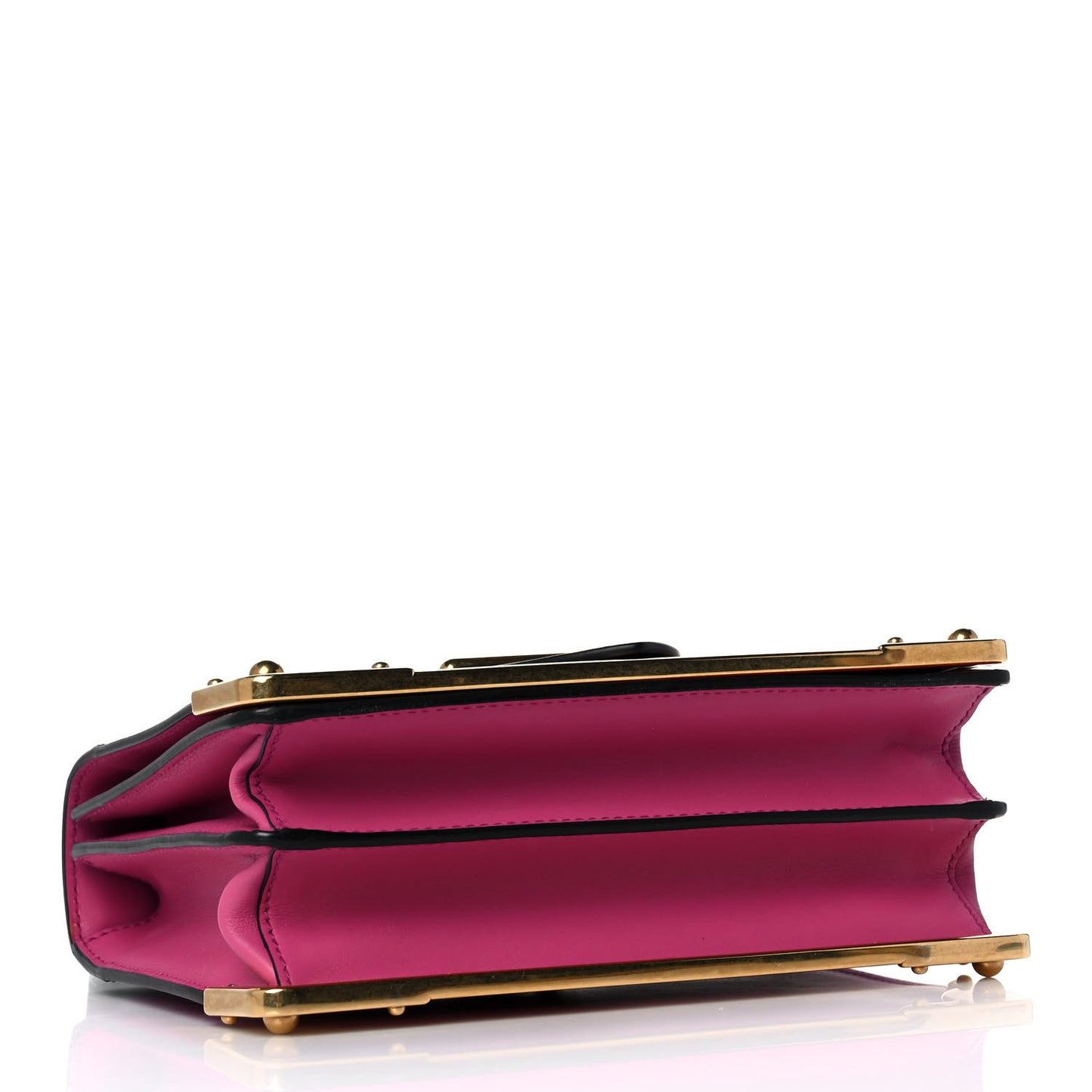 City Calf Saffiano Cahier Bag Fuxia Black