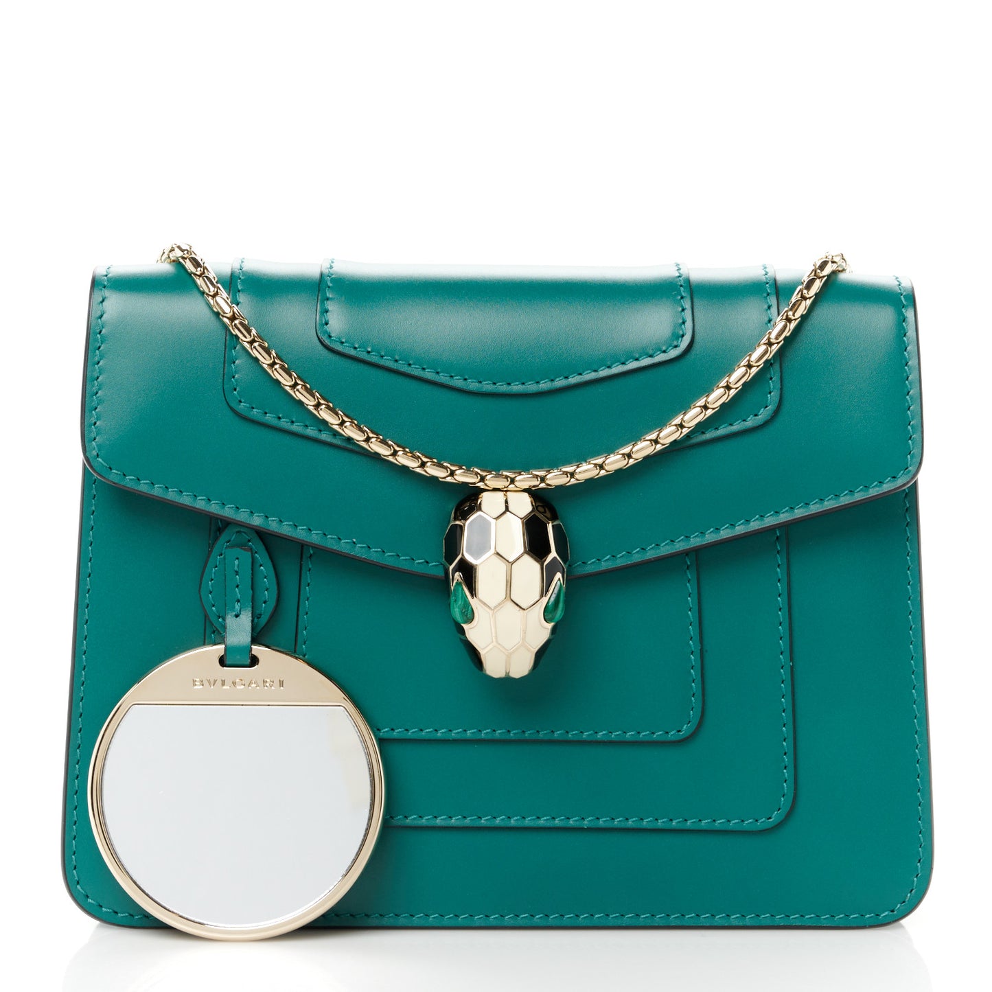 Calfskin Small Serpenti Forever Snake Strap Crossbody Bag Emerald Green