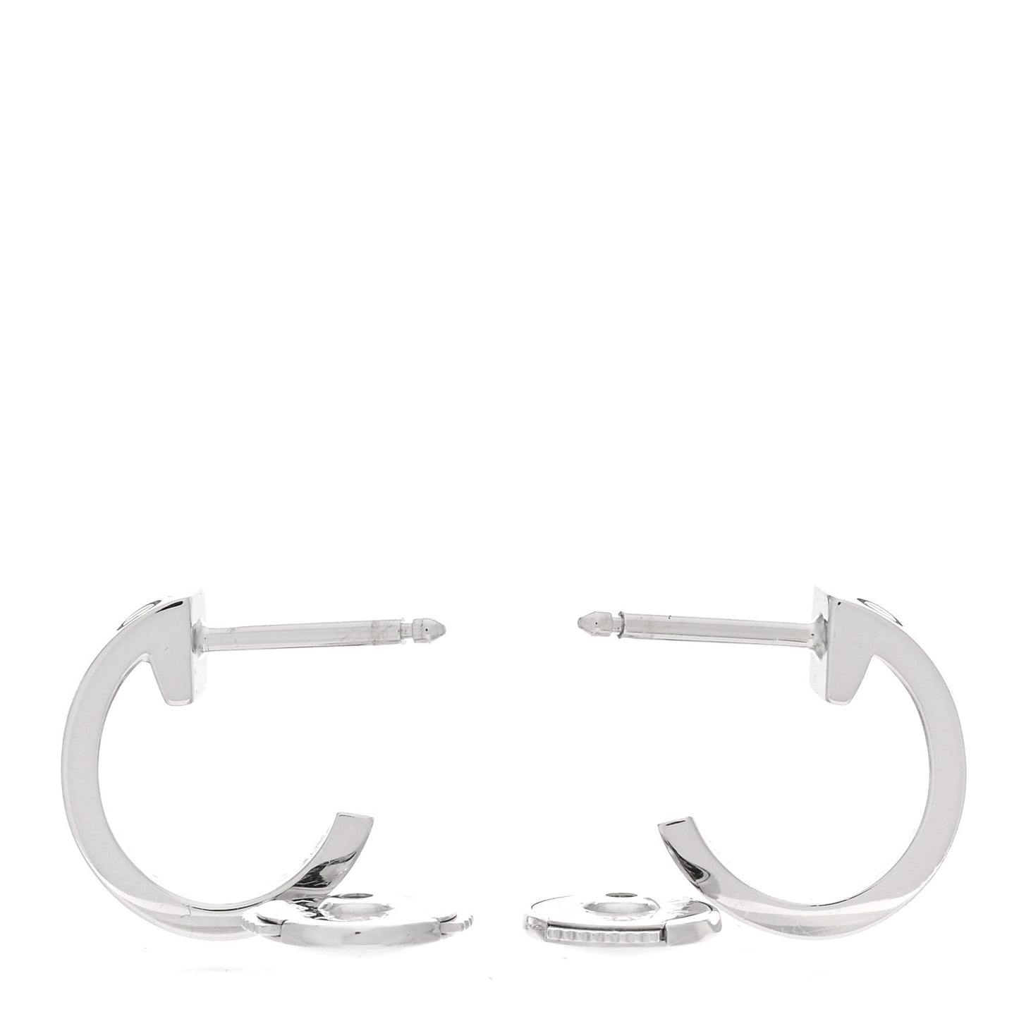 18K White Gold Small LOVE Hoop Earrings