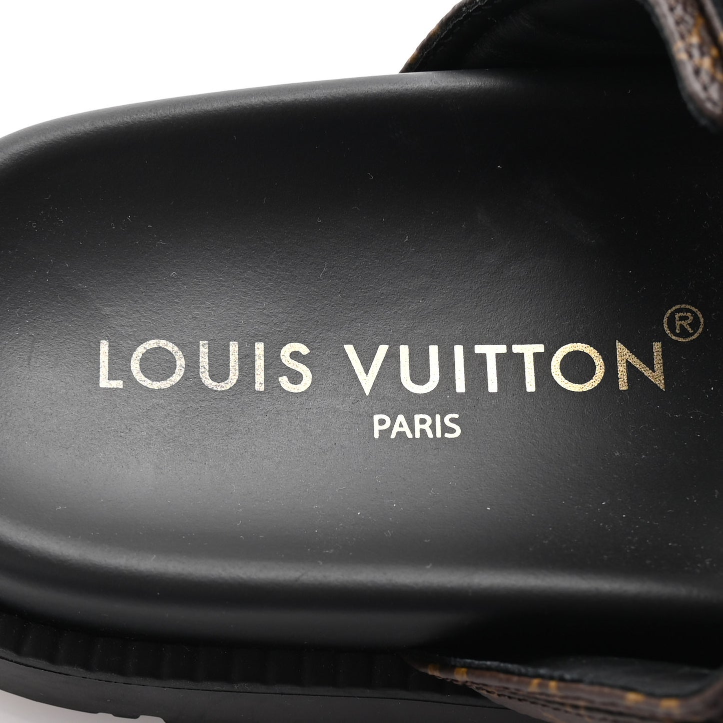 Monogram LV Sunset Comfort Flat Sandals 38.5 Cacao Brown