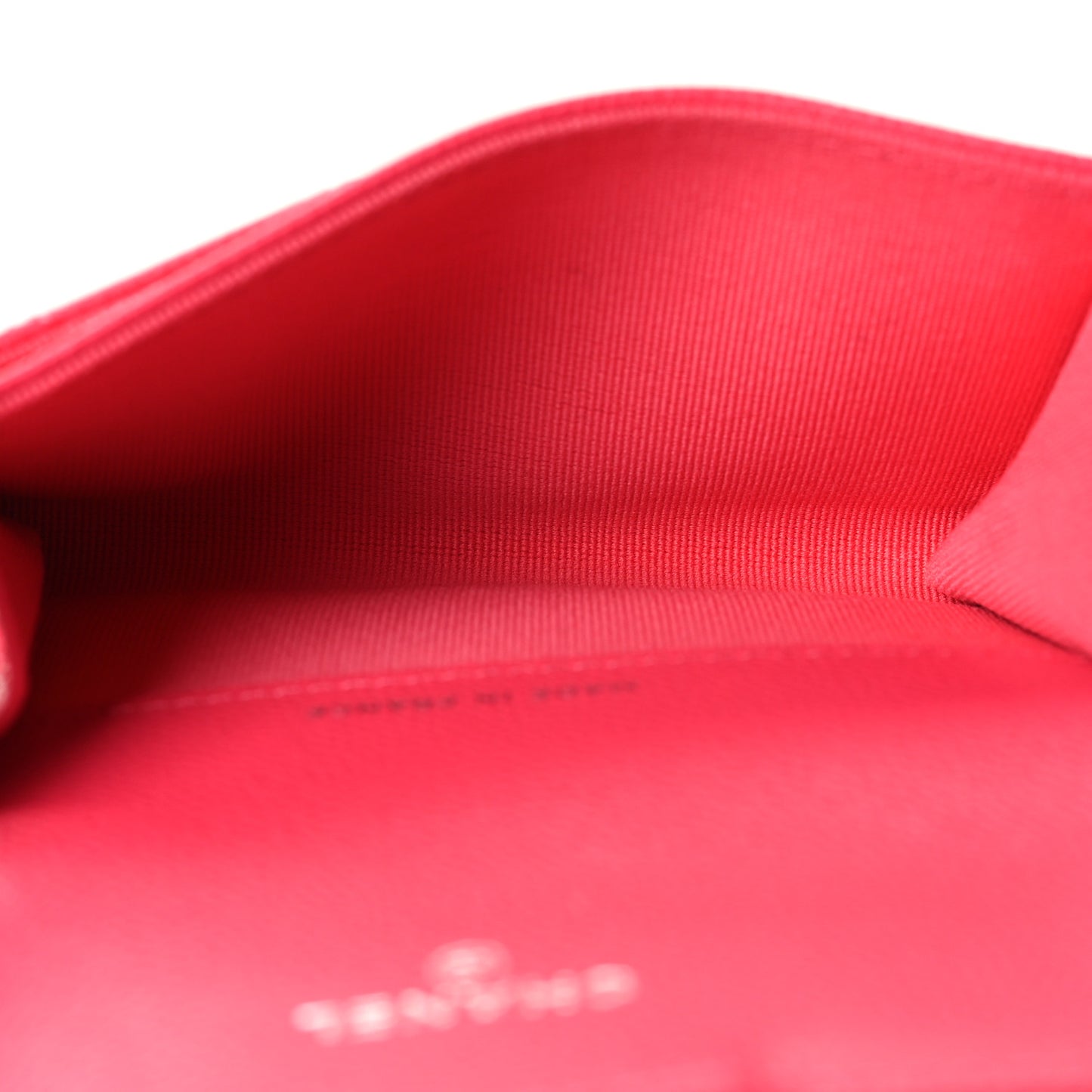 Caviar Quilted Flap Card Holder Wallet Fuchsia