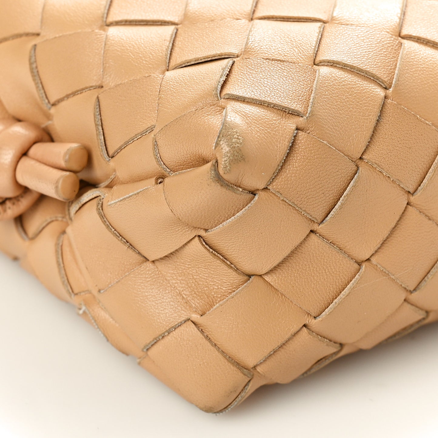 Nappa Intrecciato Mini Loop Camera Bag Almond