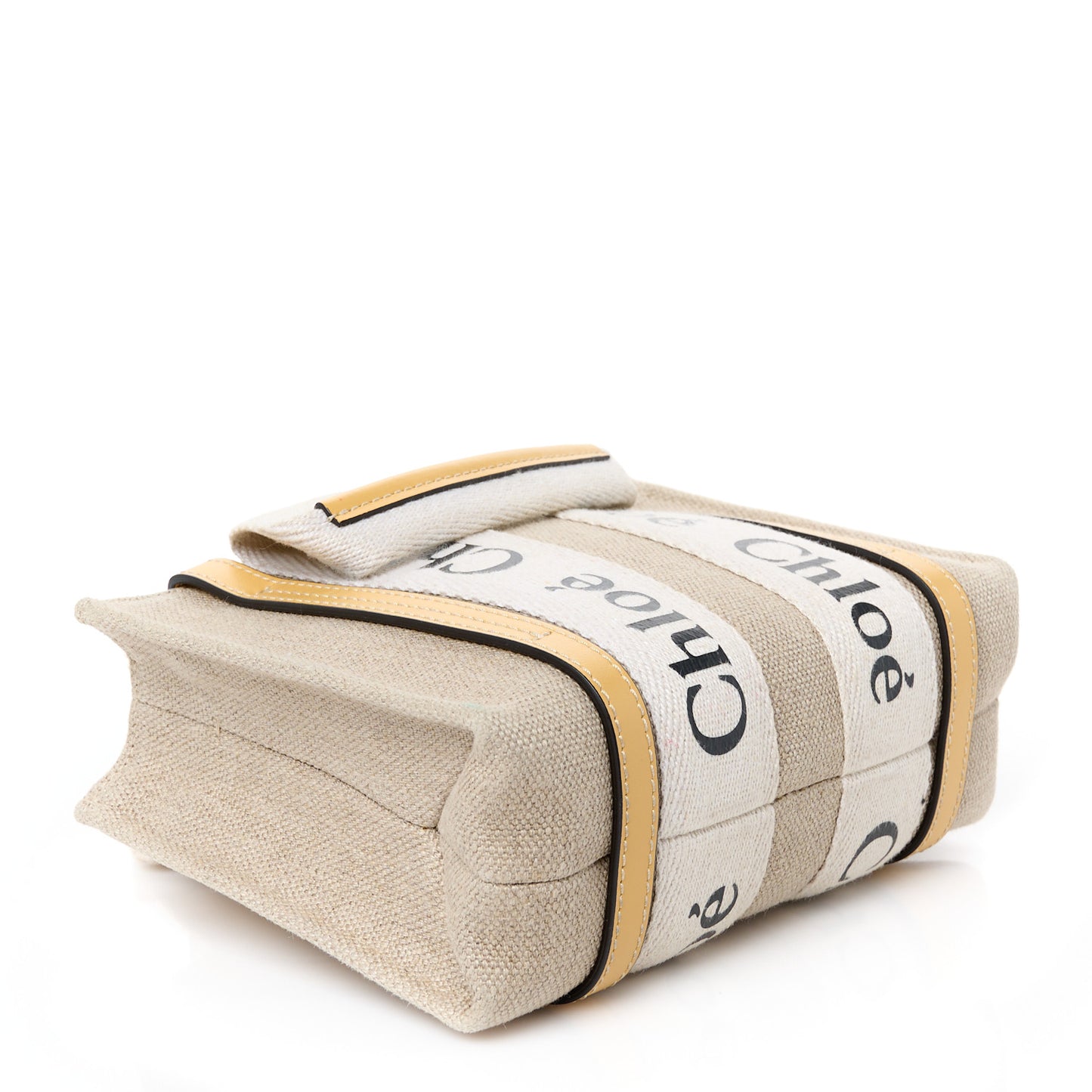Cotton Calfskin Mini Woody Ribbon Tote Honey Gold