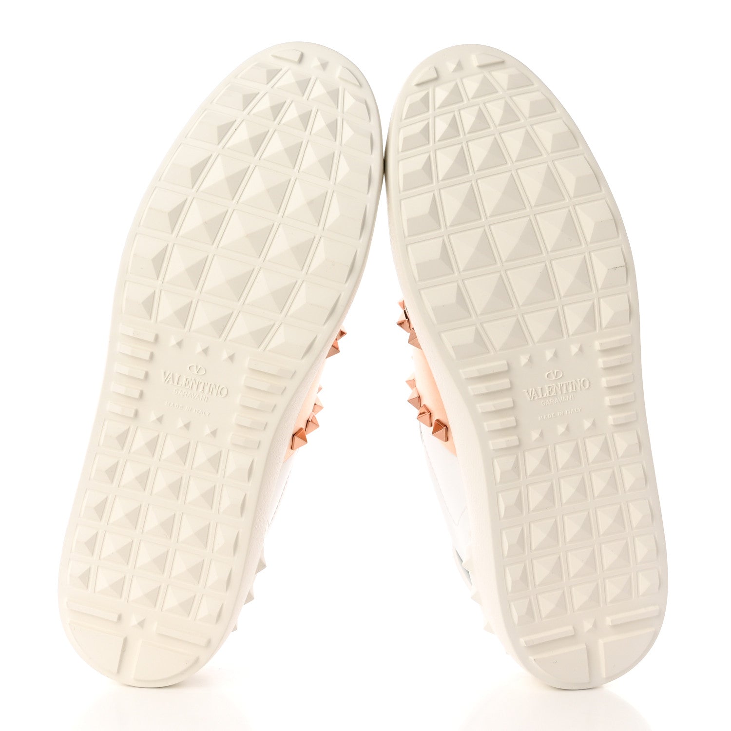 Valentino Garavani Calfskin Rockstud Open Sneakers 39 White Rose Gold 5 of 12