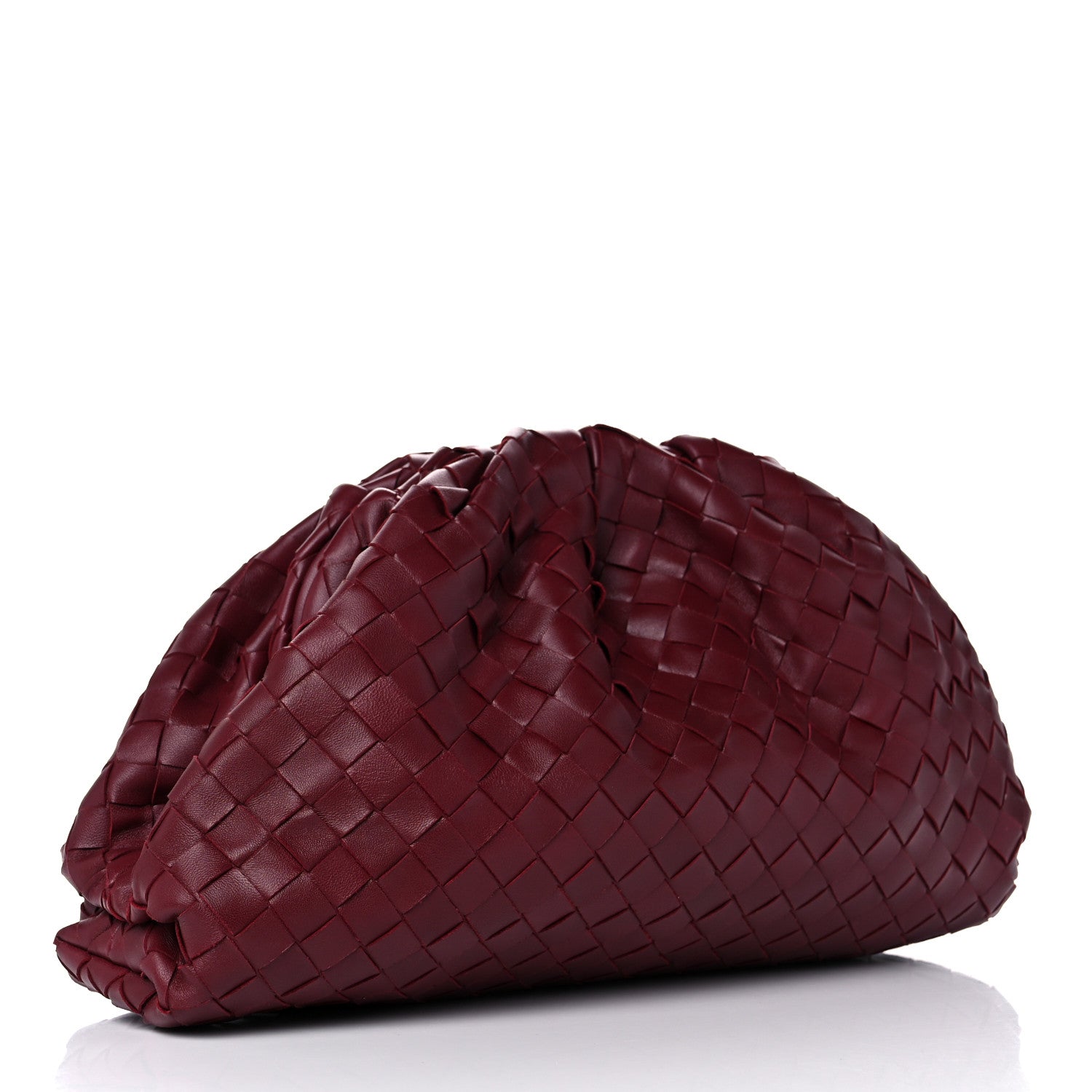 Bottega Veneta Nappa Maxi Intrecciato The Pouch Oversized Clutch Bordeaux 3 of 14