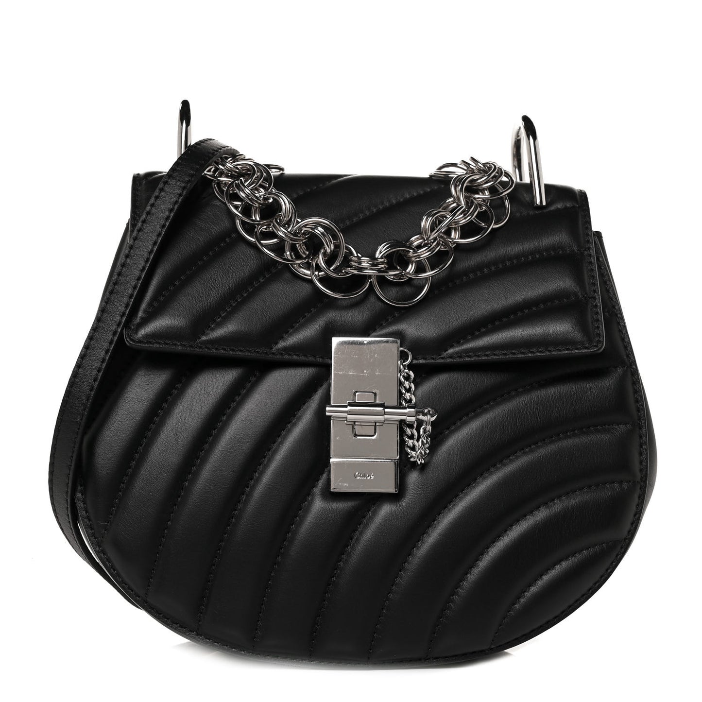 Calfskin Quilted Mini Drew Bijou Shoulder Bag Black
