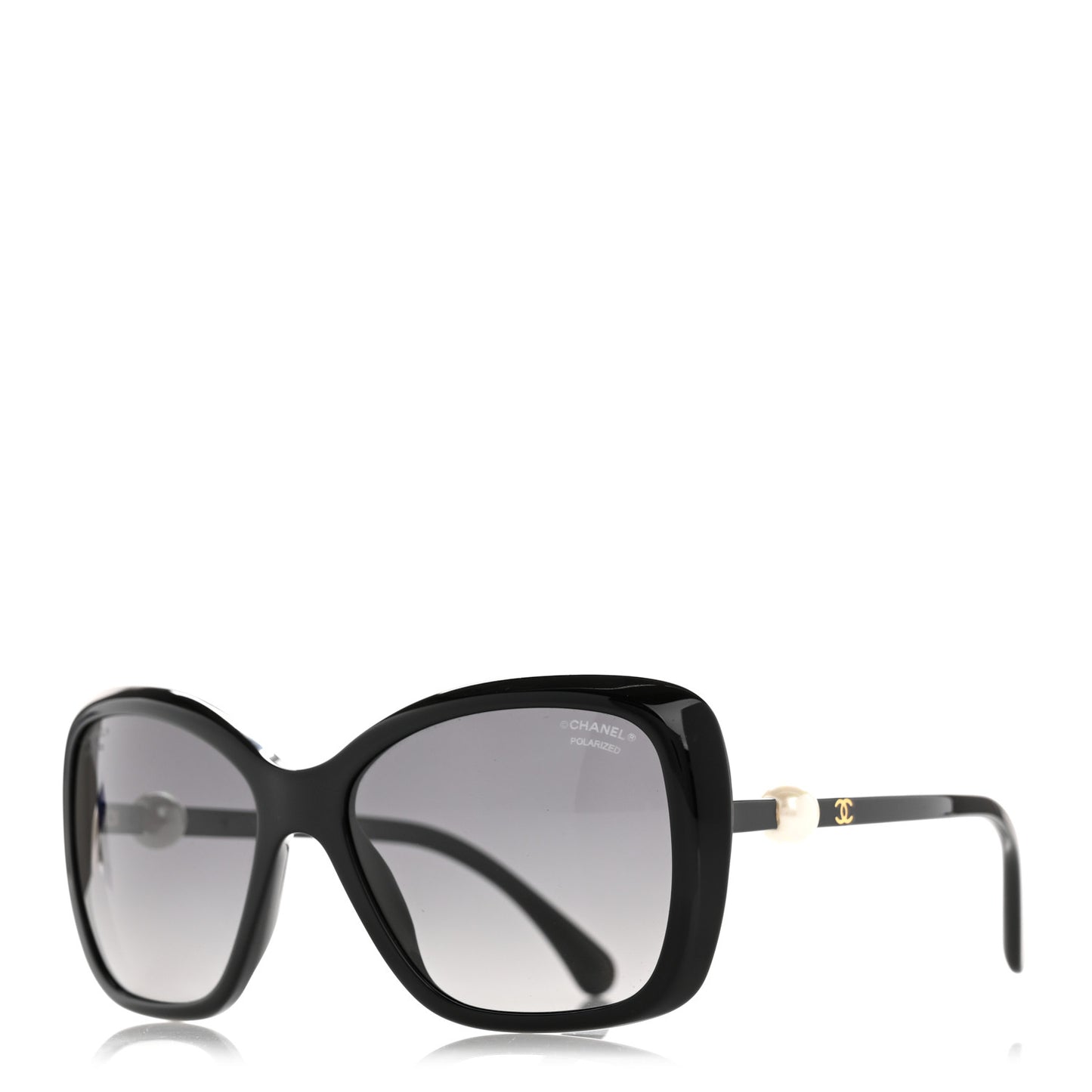 Pearl Polarized Square Sunglasses 5303-H Black