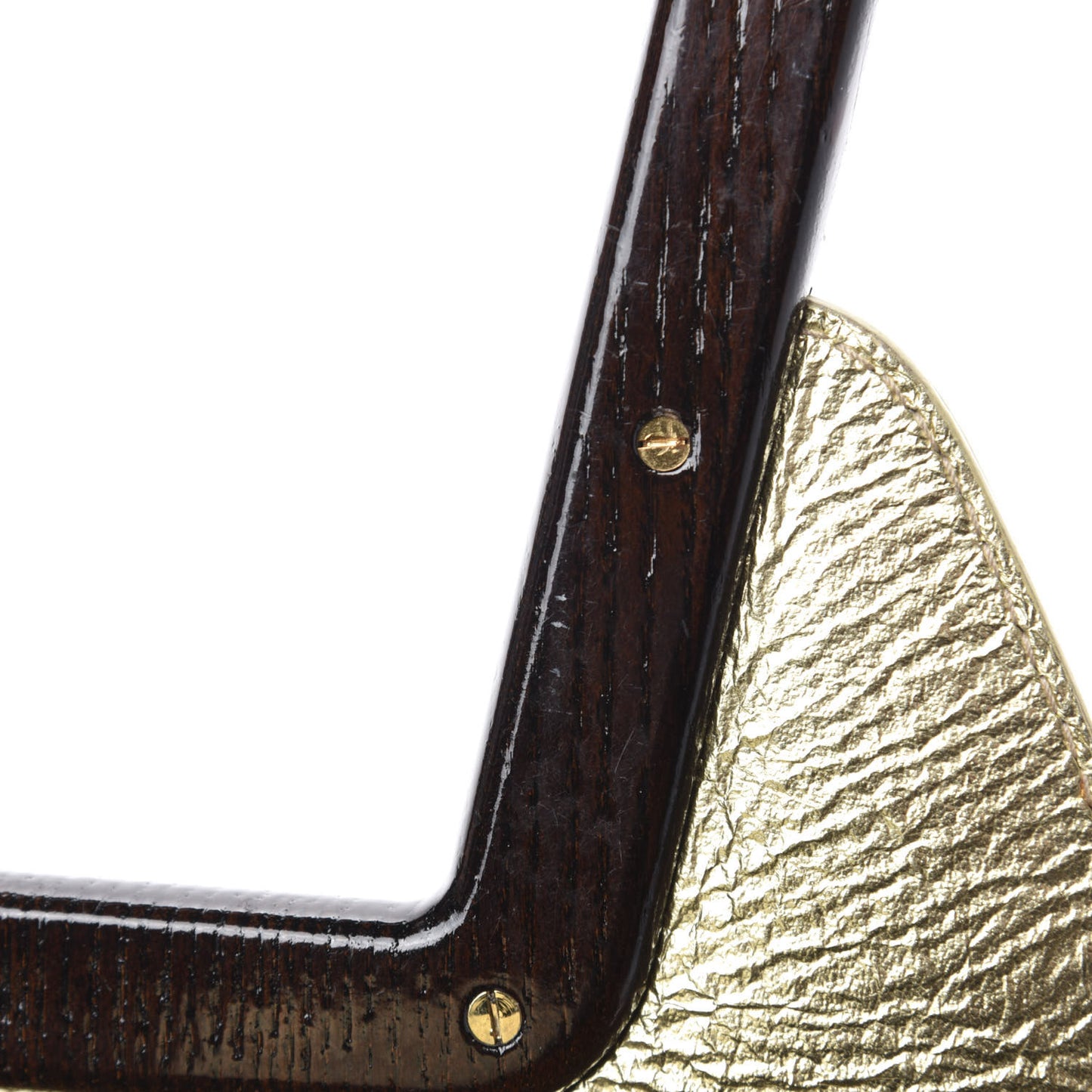 Metallic Calfskin Net Frame Tote Gold