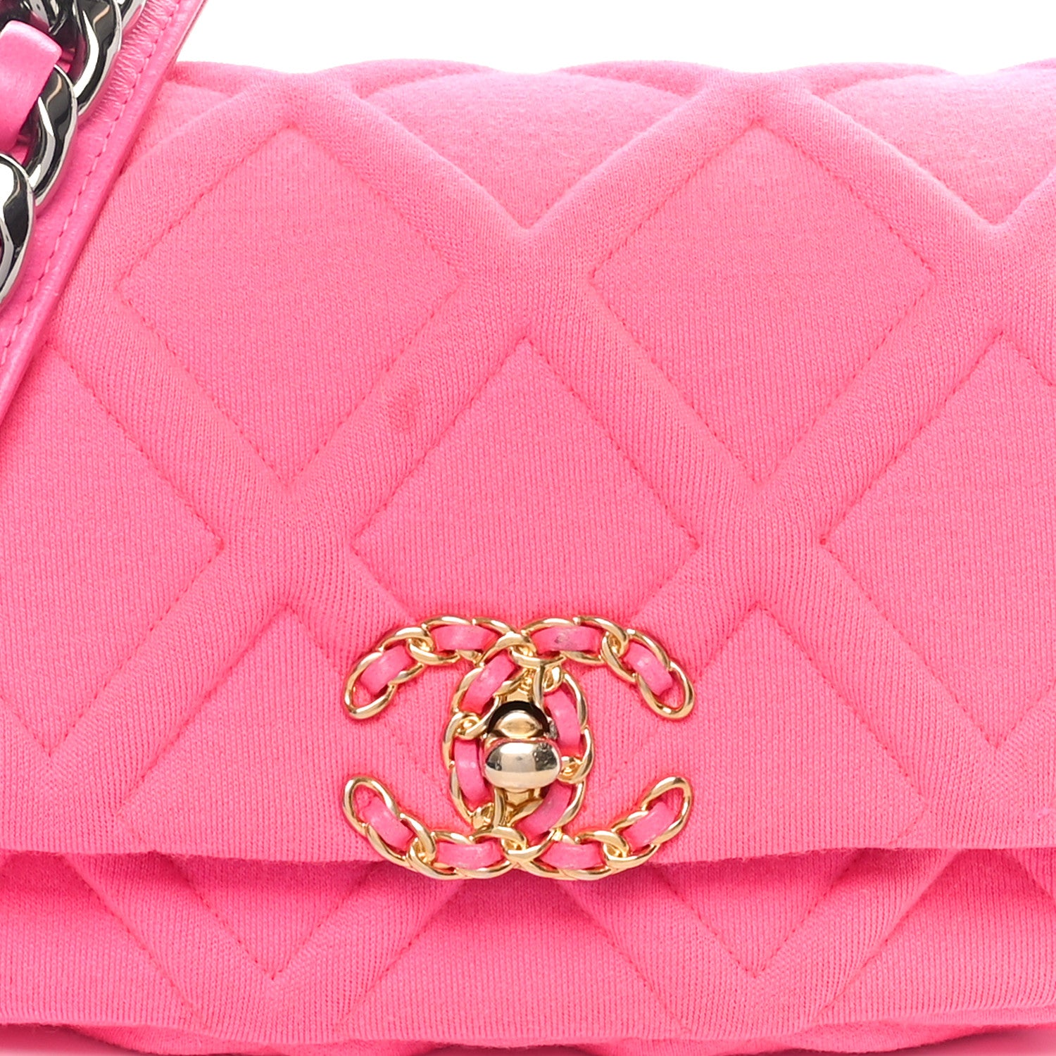 Chanel Jersey Quilted Chanel 19 Waist Bag Pink 8 of 10