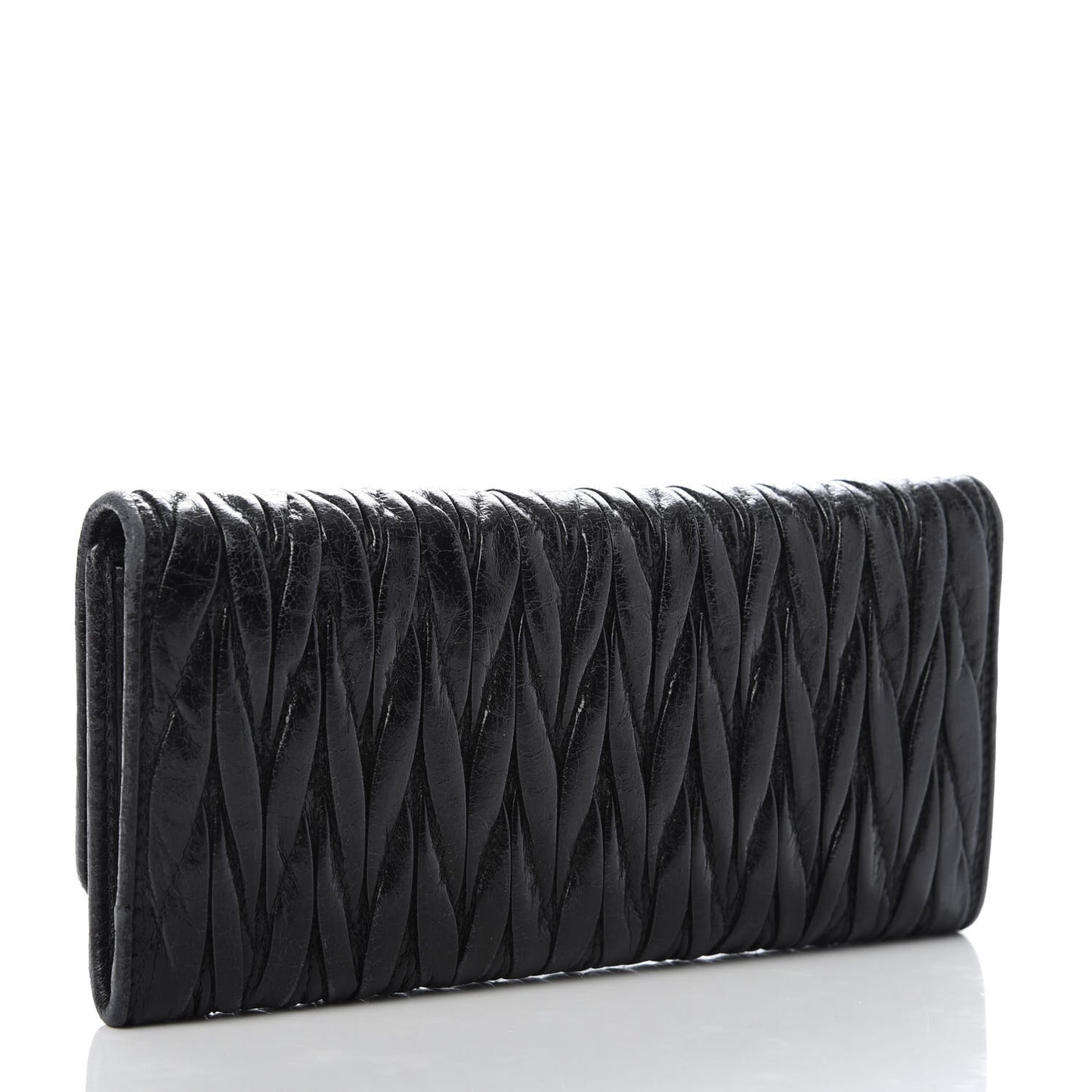 Nappa Matelasse Flap Wallet Black