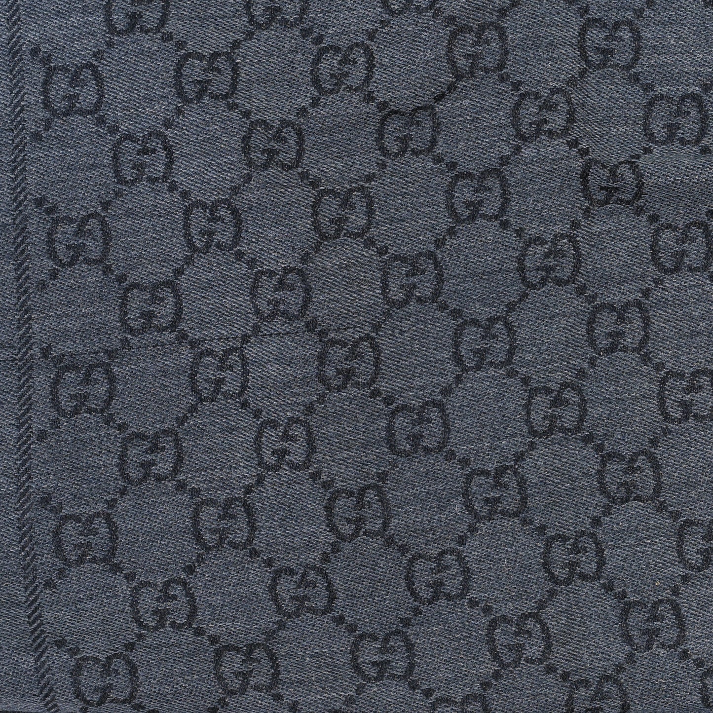 Wool Jacquard GG Monogram Sten Fringe Scarf Anthracite Black