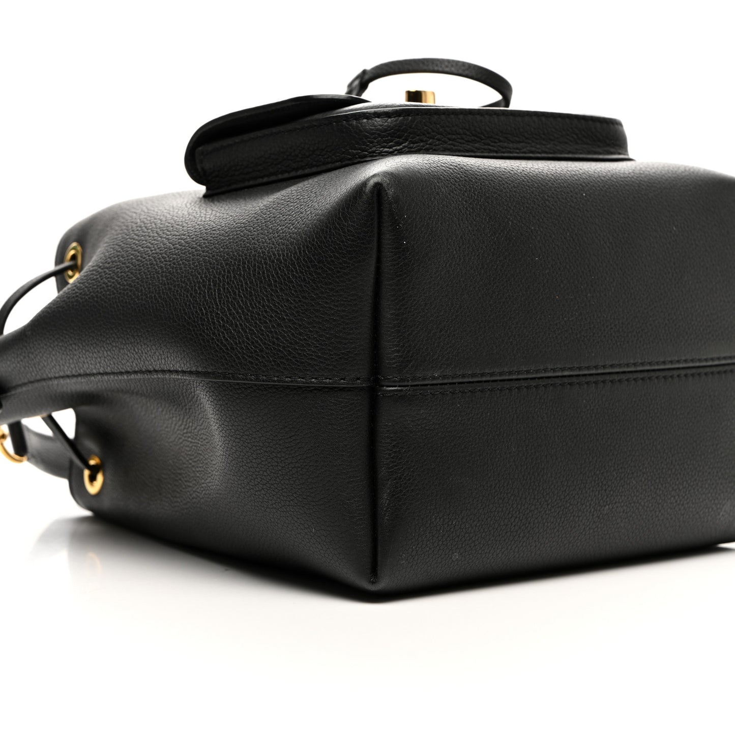 Calfskin Lockme Bucket MM Black
