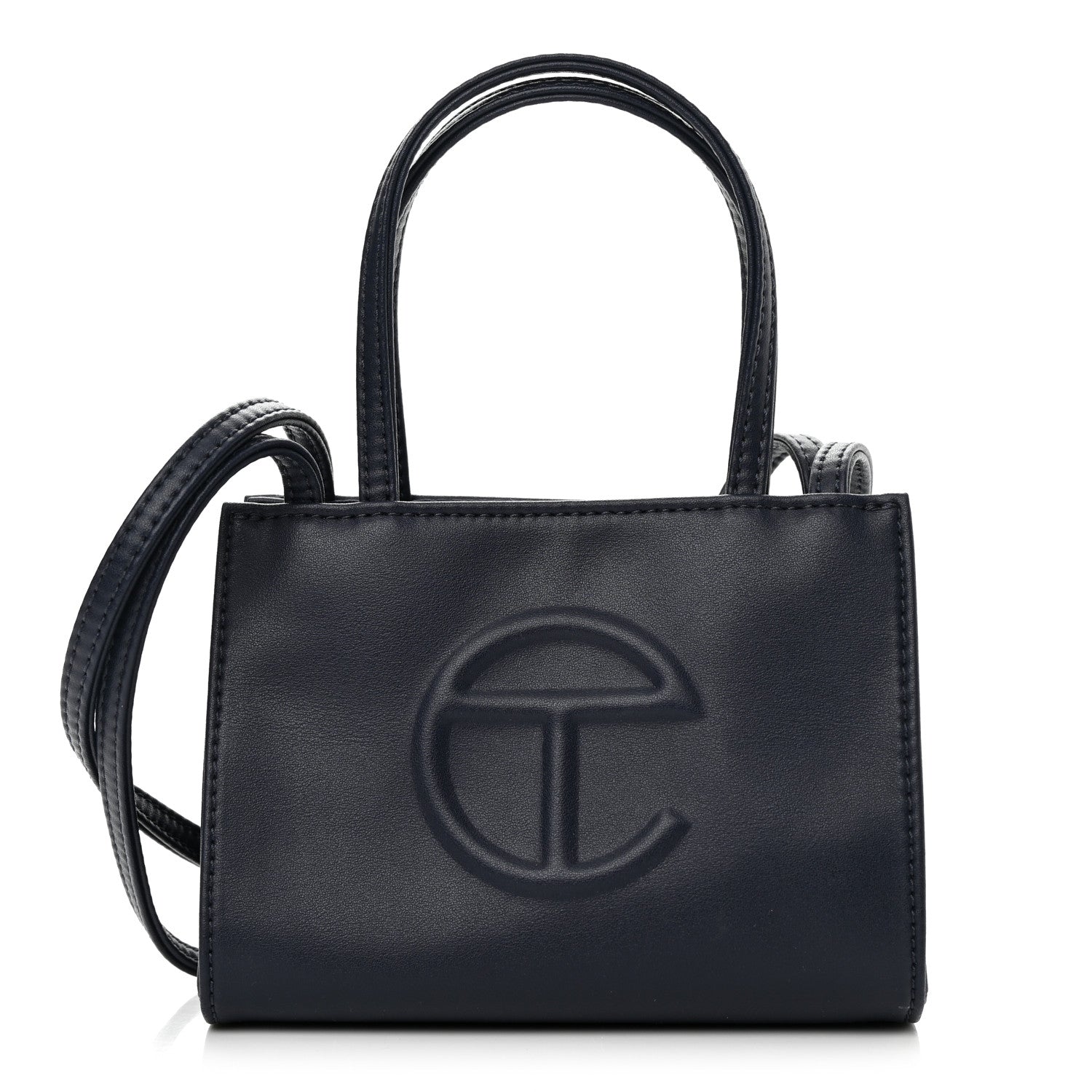 Telfar Vegan Leather Small Shopping Bag Navy 1 of 11