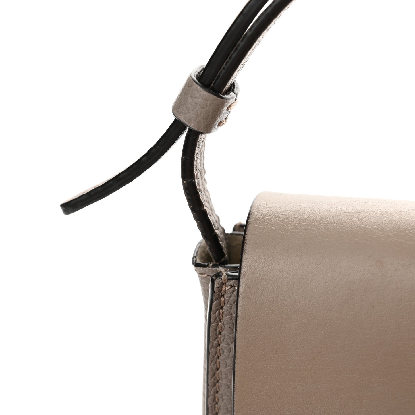 Grained Calfskin Lambskin Small Faye Shoulder Bag Motty Grey