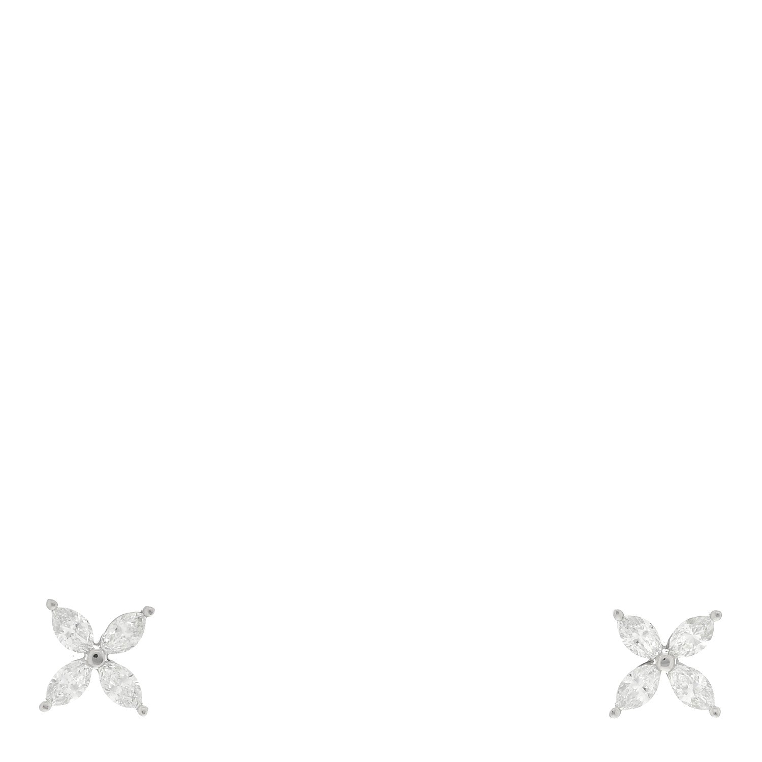 Tiffany Platinum Diamond .64ct Small Victoria Earrings 1 of 4