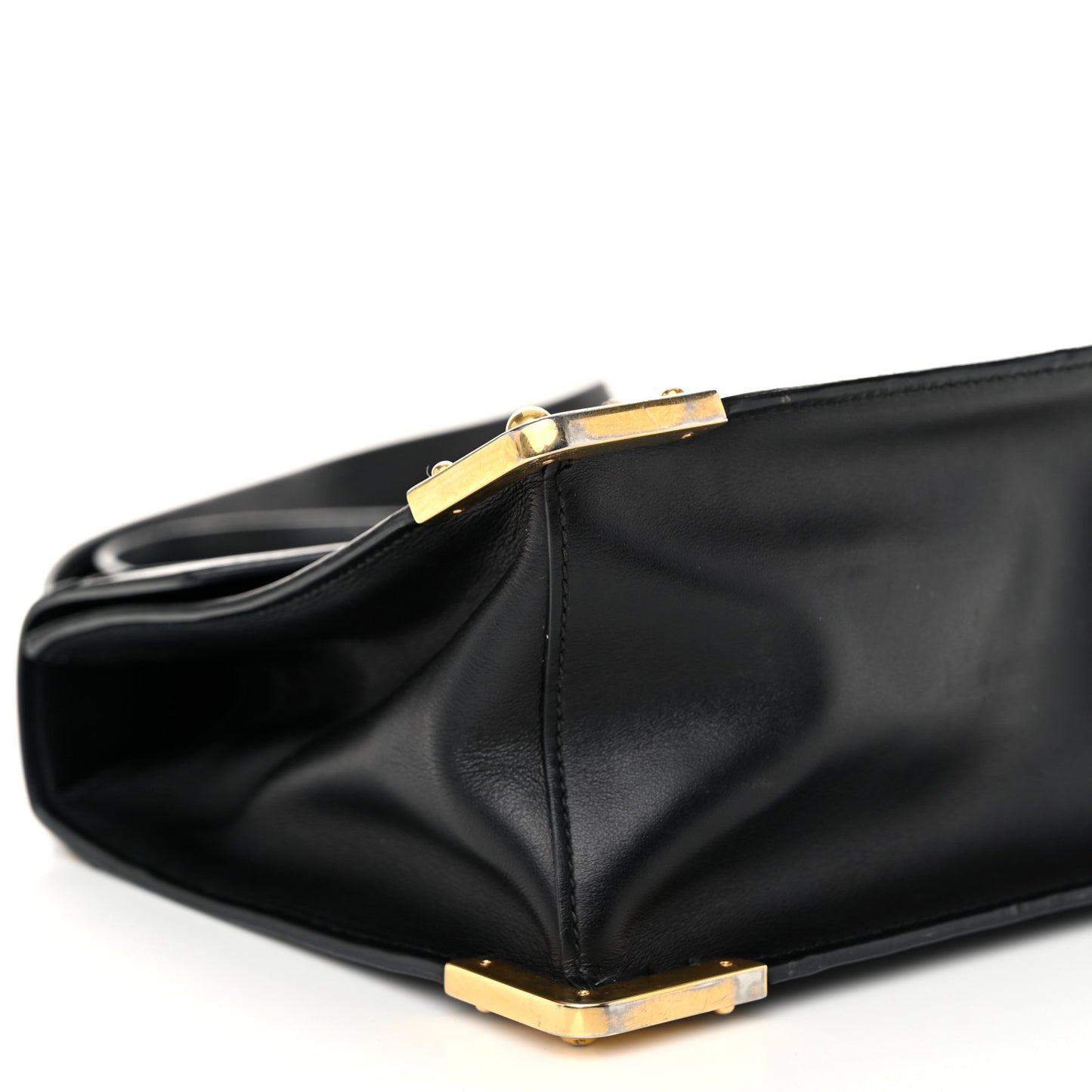 City Calf Saffiano Animalier Top Handle Bag Black