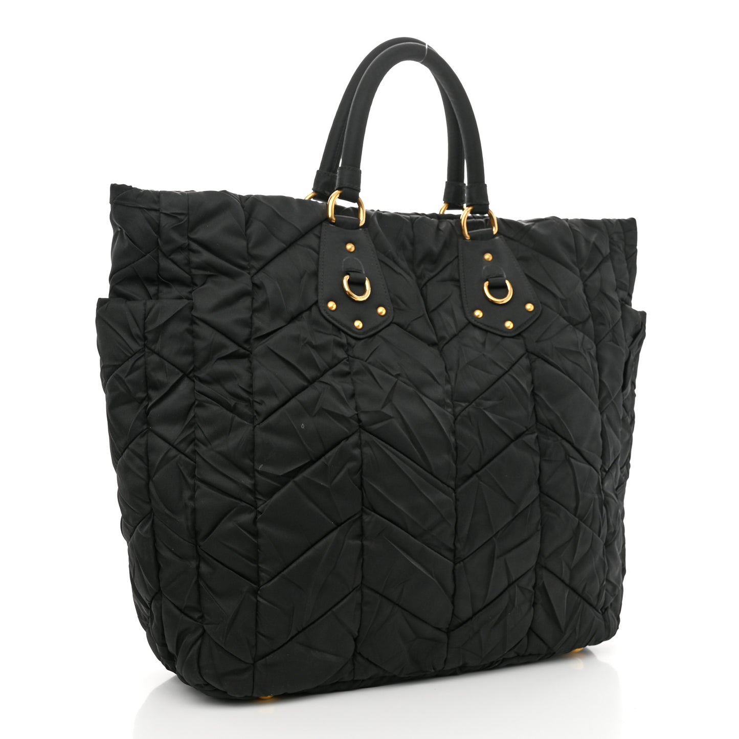 Tessuto Nylon Gaufre Tote Black