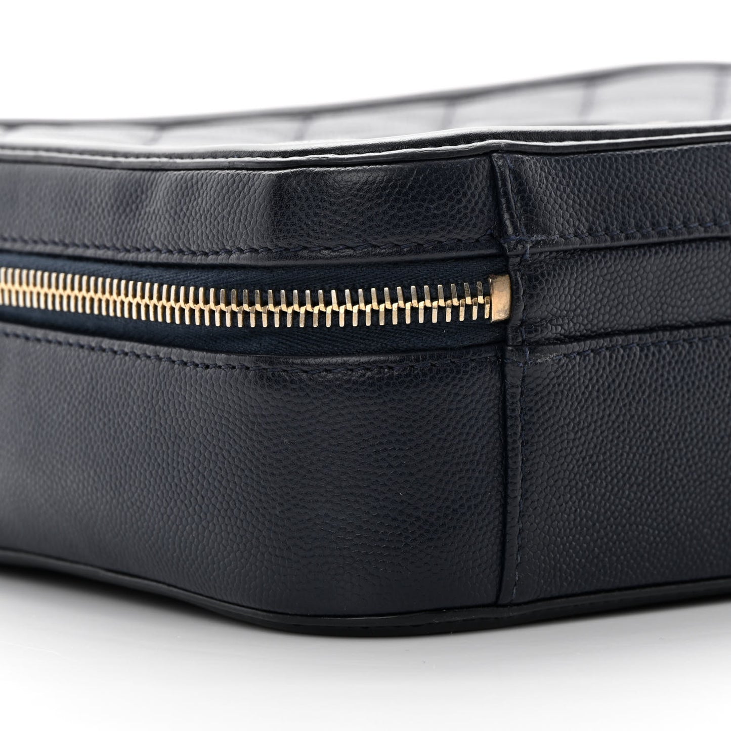 Caviar Quilted Medium CC Filigree Vanity Case Navy