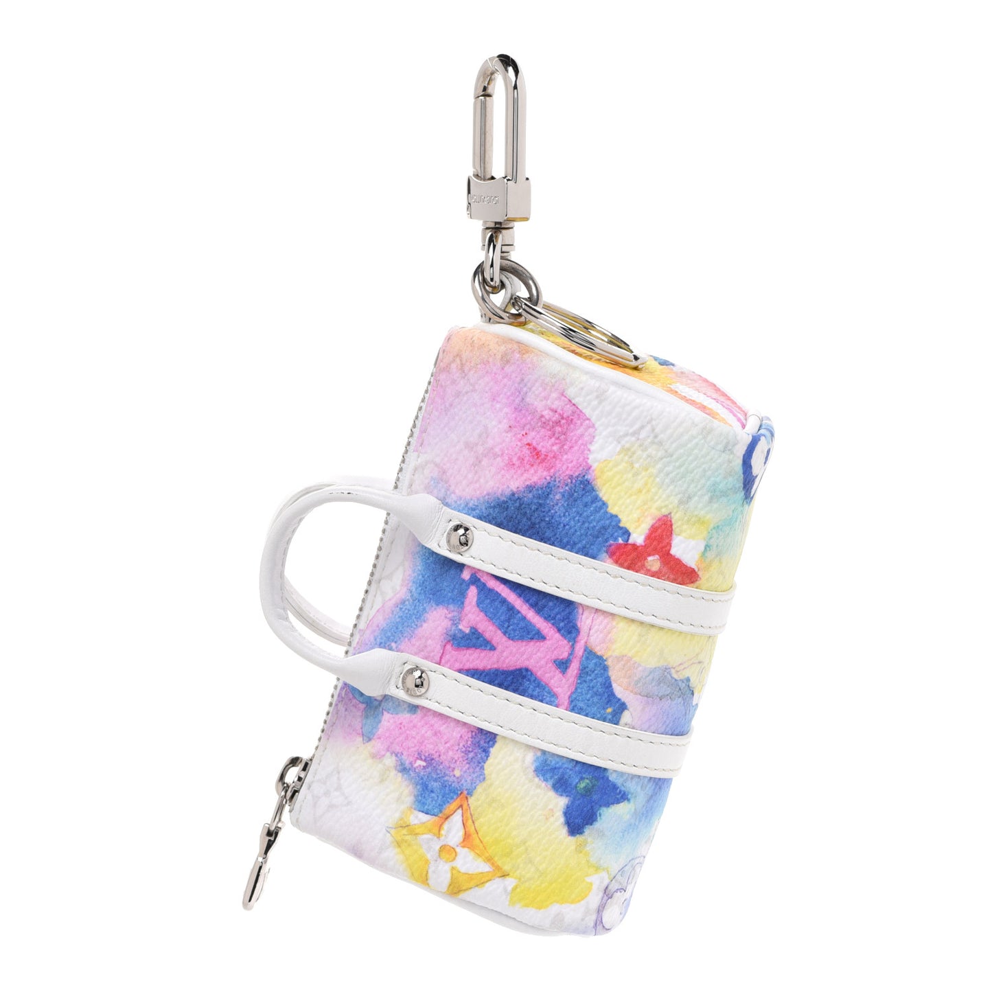 Monogram Watercolor Mini Keepall Bag Charm Key Holder Multicolor