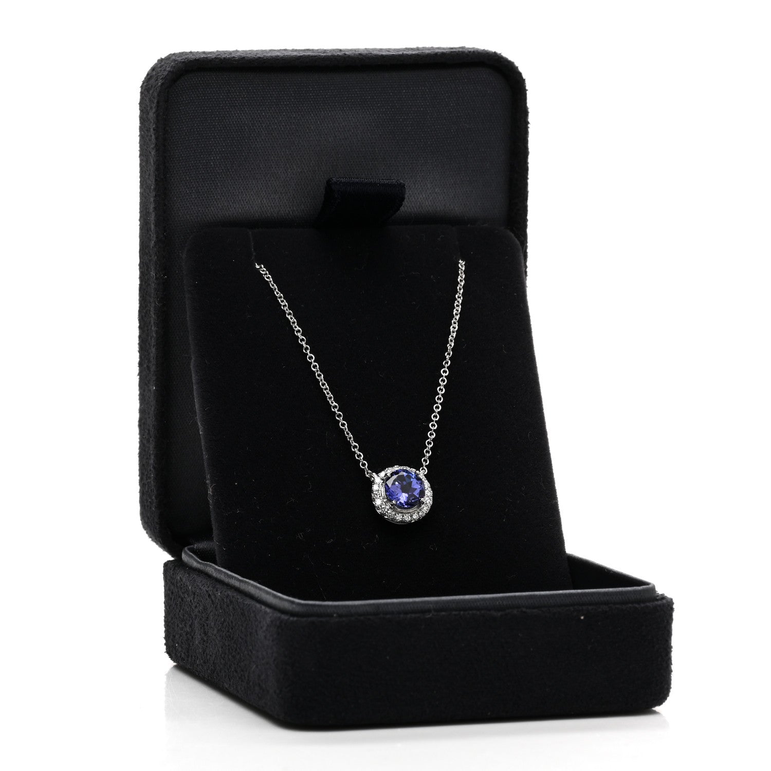 Tiffany Platinum Diamond Tanzanite Soleste Pendant Necklace 5 of 5