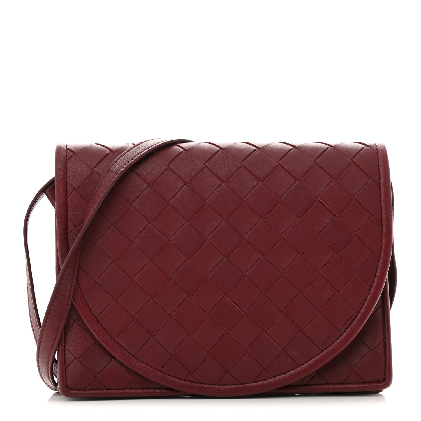 Nappa Intrecciato Flap Bag Burgundy