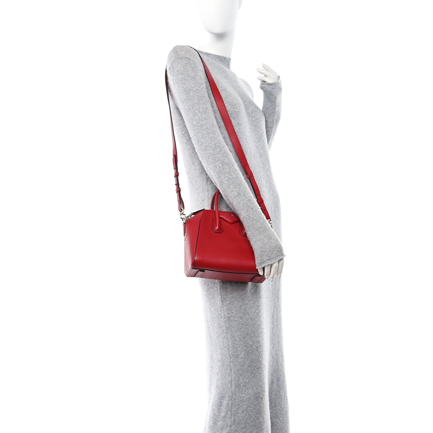 Sugar Goatskin Mini Antigona Bright Red