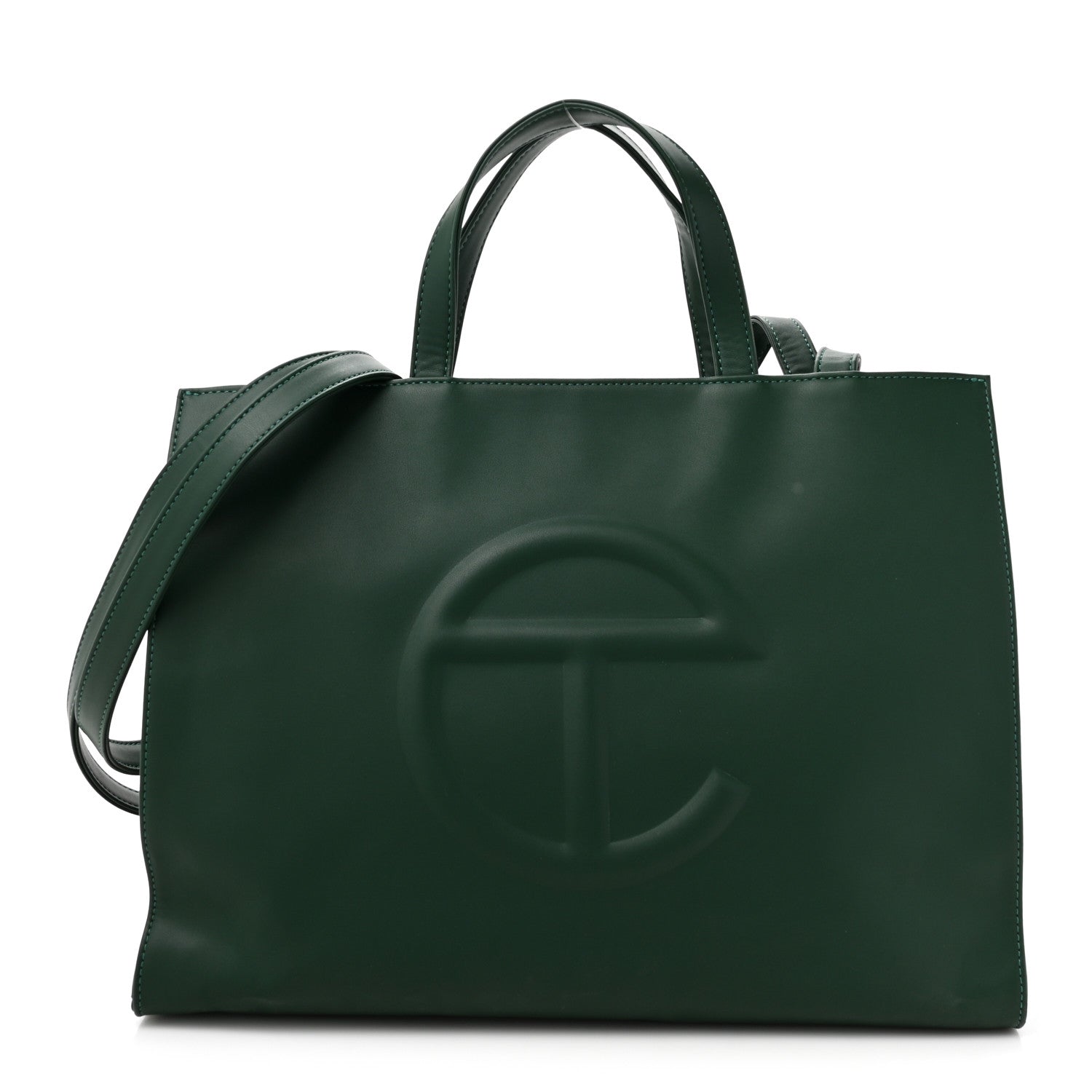 Telfar Vegan Leather Medium Shopping Bag Dark Olive 1 of 14