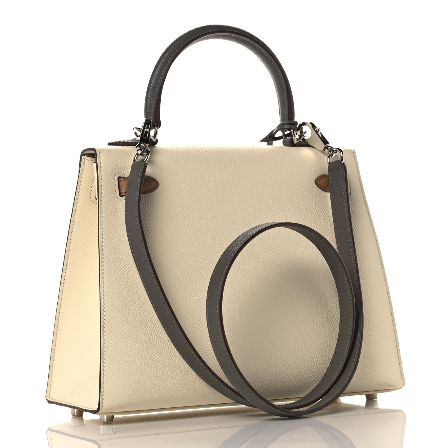 Epsom Tri-Color Kelly Sellier 25 Nata Chai Gris Meyer