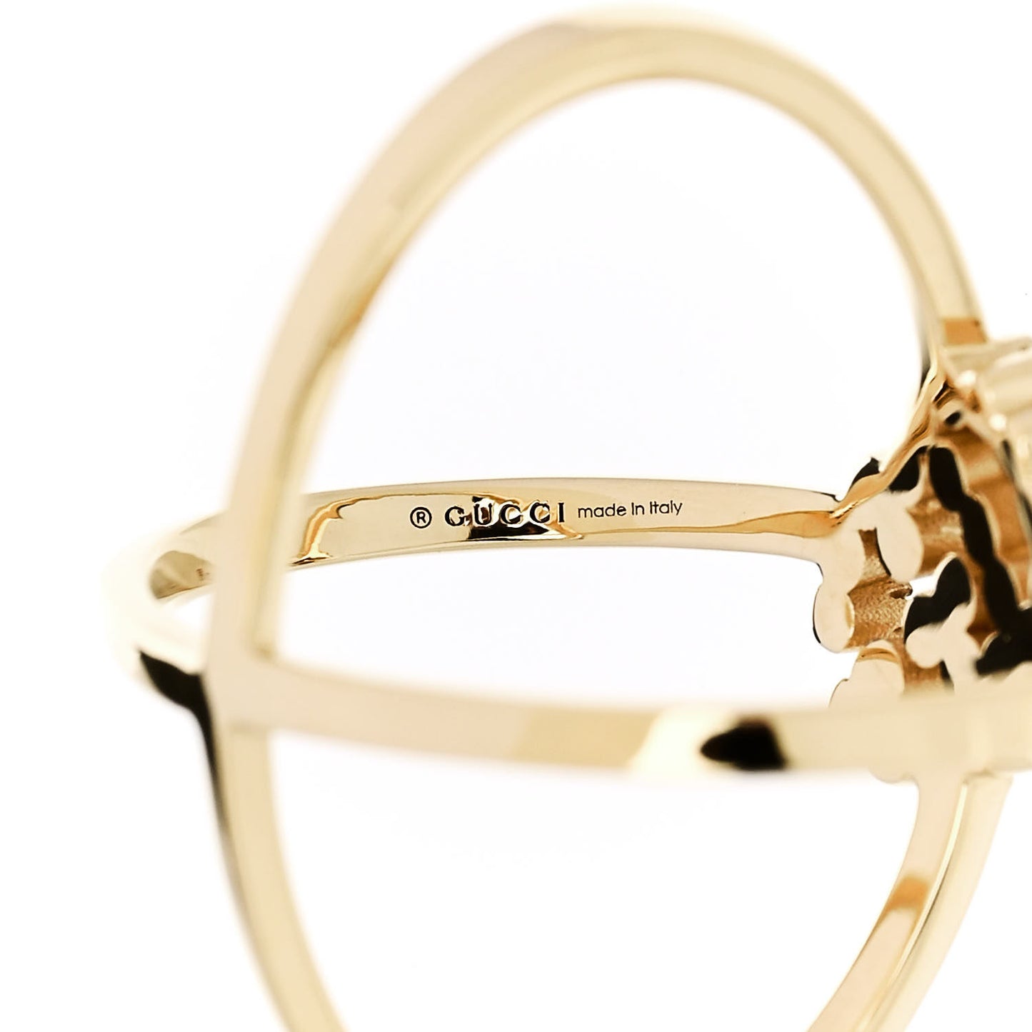 18K Yellow Gold Diamond Running G Cross Ring 50 5.25