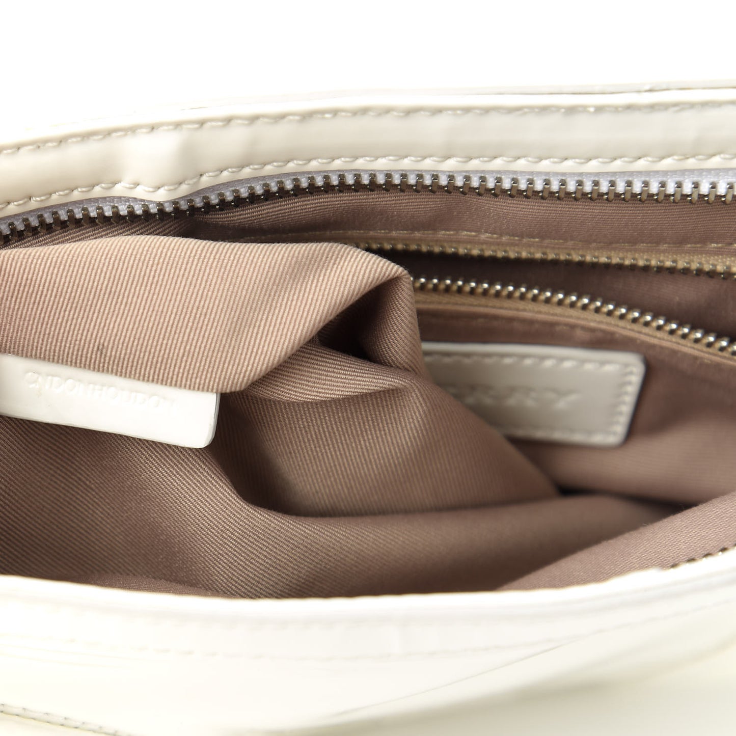 Patent Calfskin Crossbody Bag White