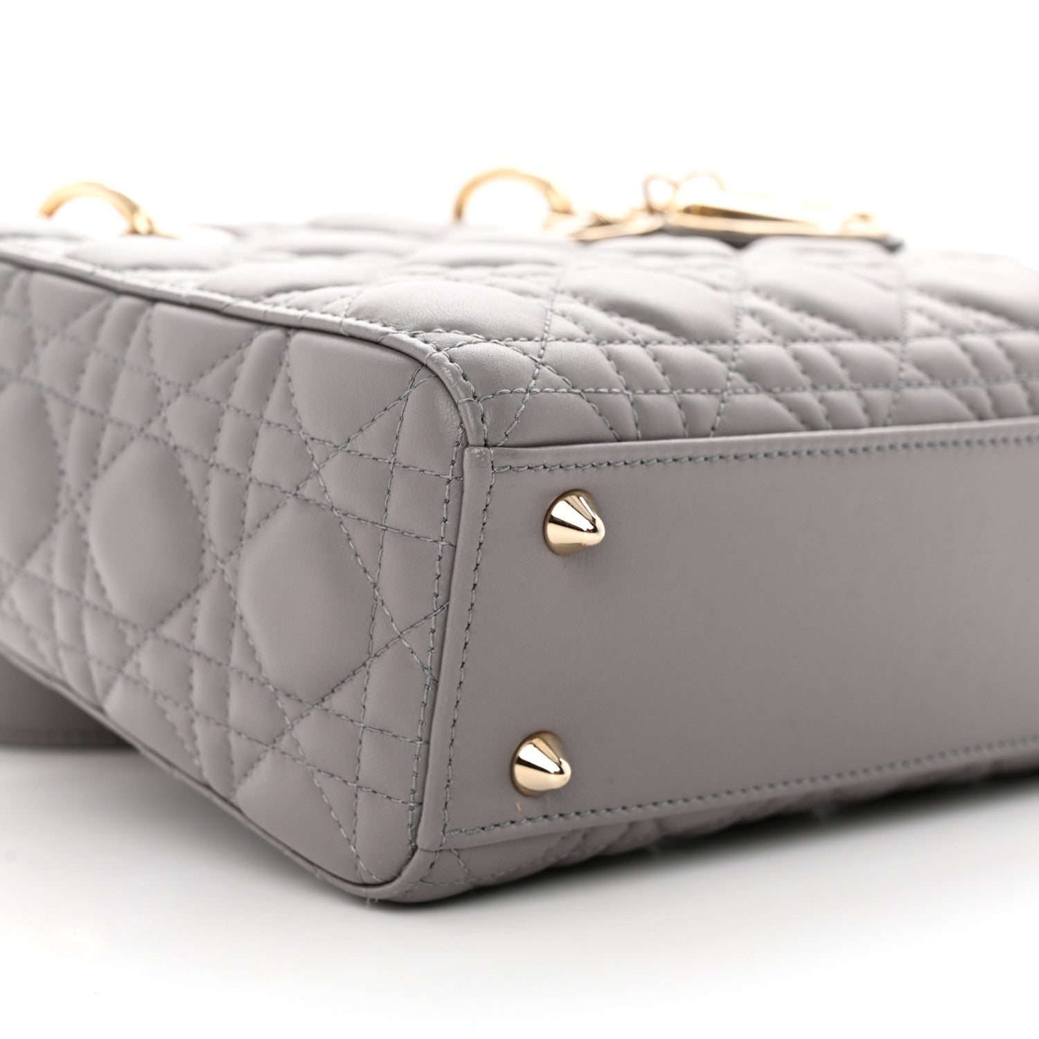 Christian Dior Lambskin Cannage Small My ABCDior Lady Dior Grey 9 of 11