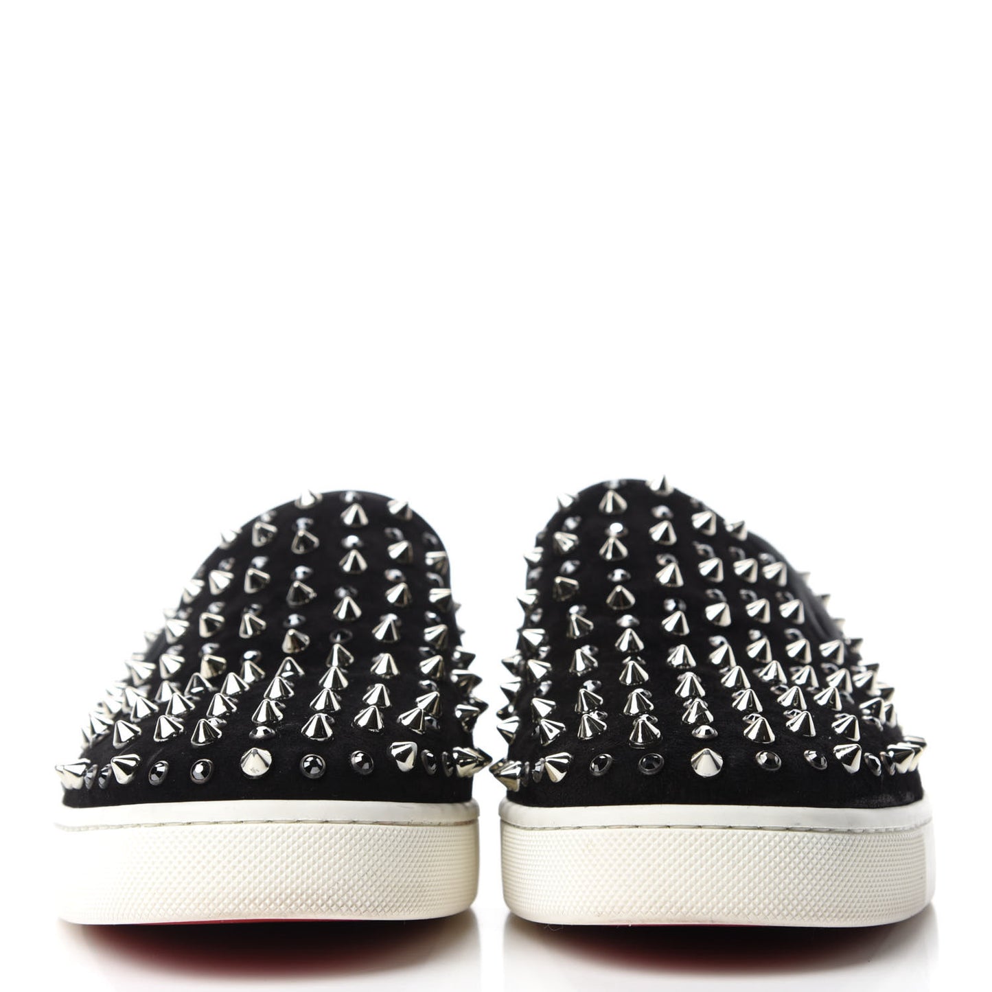 Veau Velours Studded Womens Slip On Sneakers 38 Black