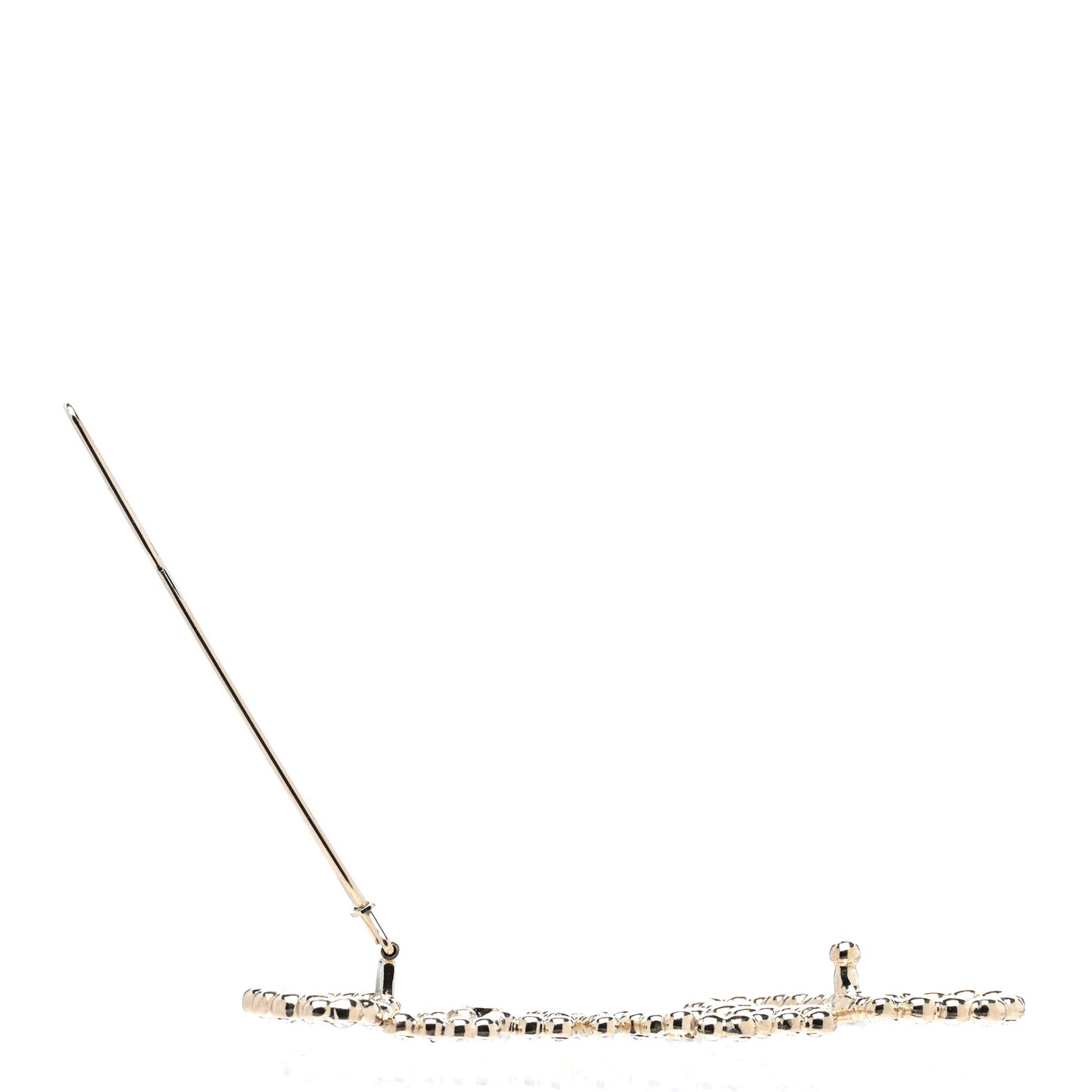 Metal Glass Swirling Pearls Hair Clip Gold