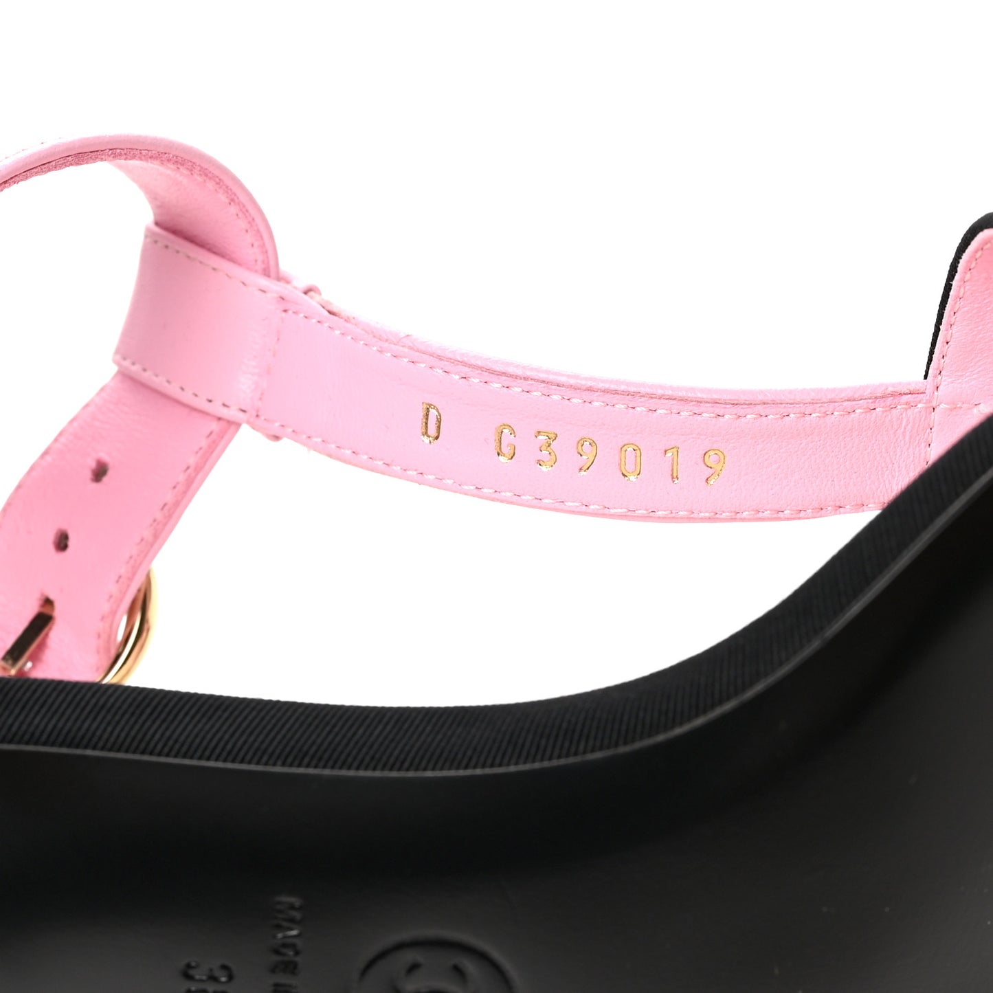 Lambskin Grosgrain Pearl CC Sandals 38 Pink Black