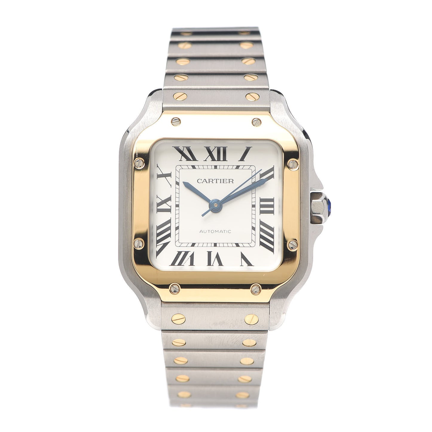Stainless Steel 18K Yellow Gold 35mm Santos de Cartier Automatic Watch