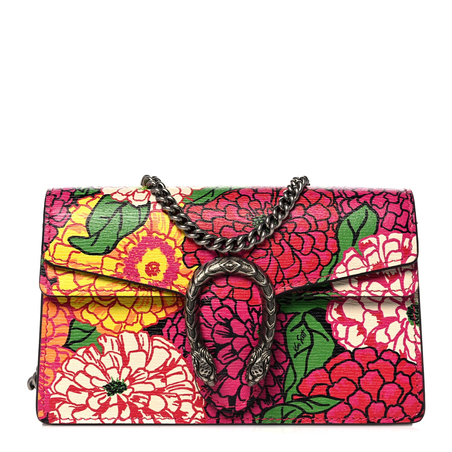 Gucci X KEN SCOTT New Shangai Calfskin Pomponica Print Super Mini
