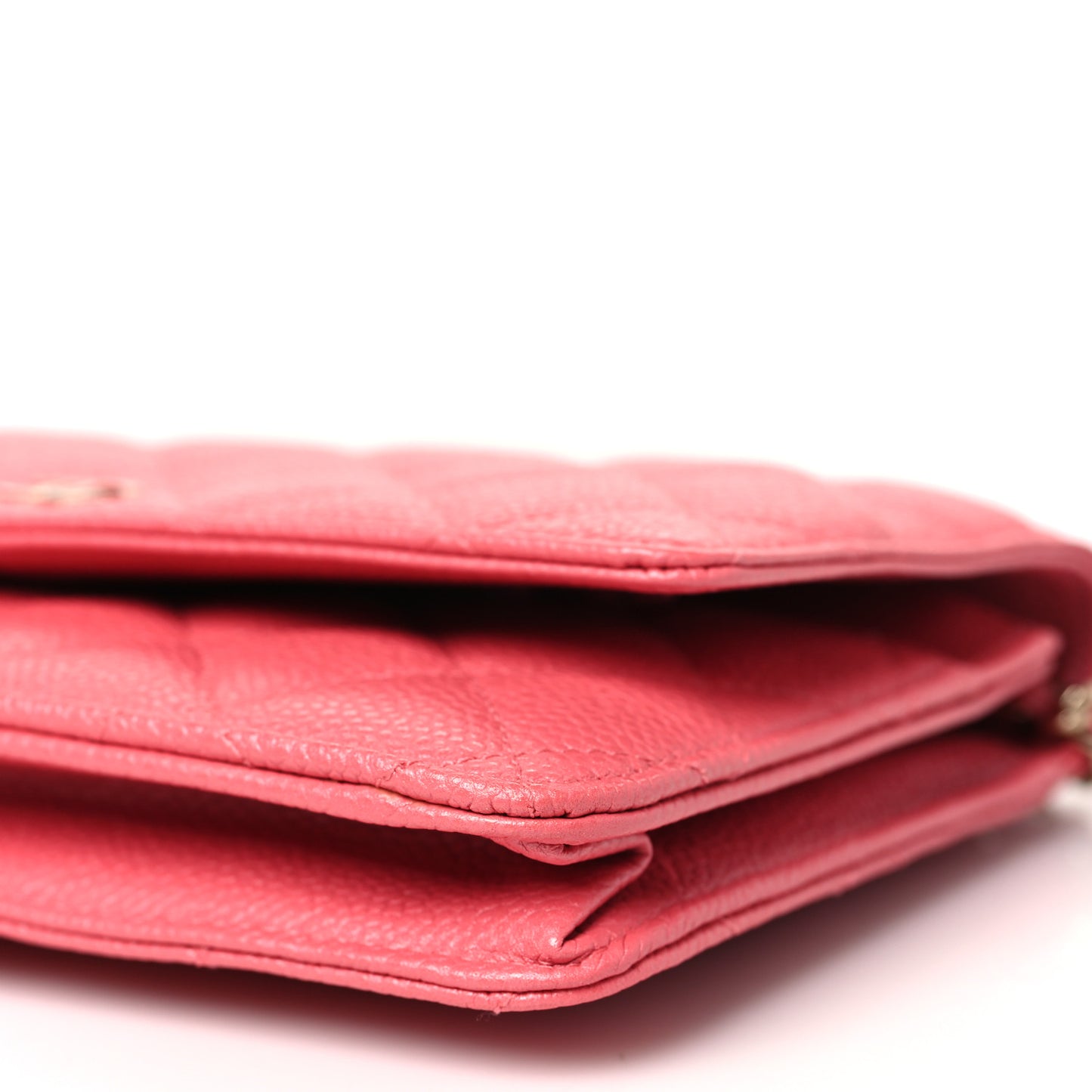 Caviar Quilted Wallet on Chain WOC Pink