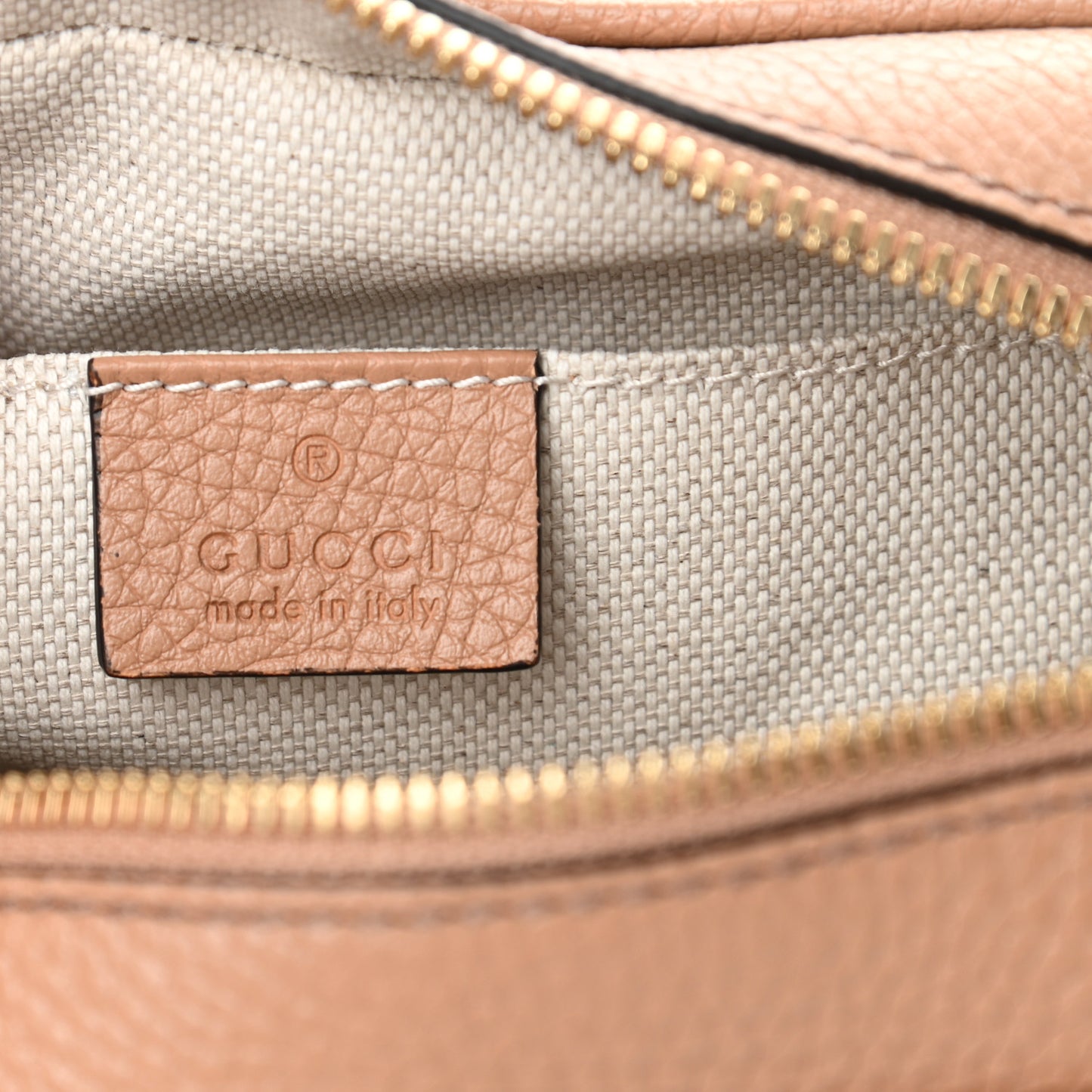 Pebbled Calfskin Small Soho Disco Bag Camelia
