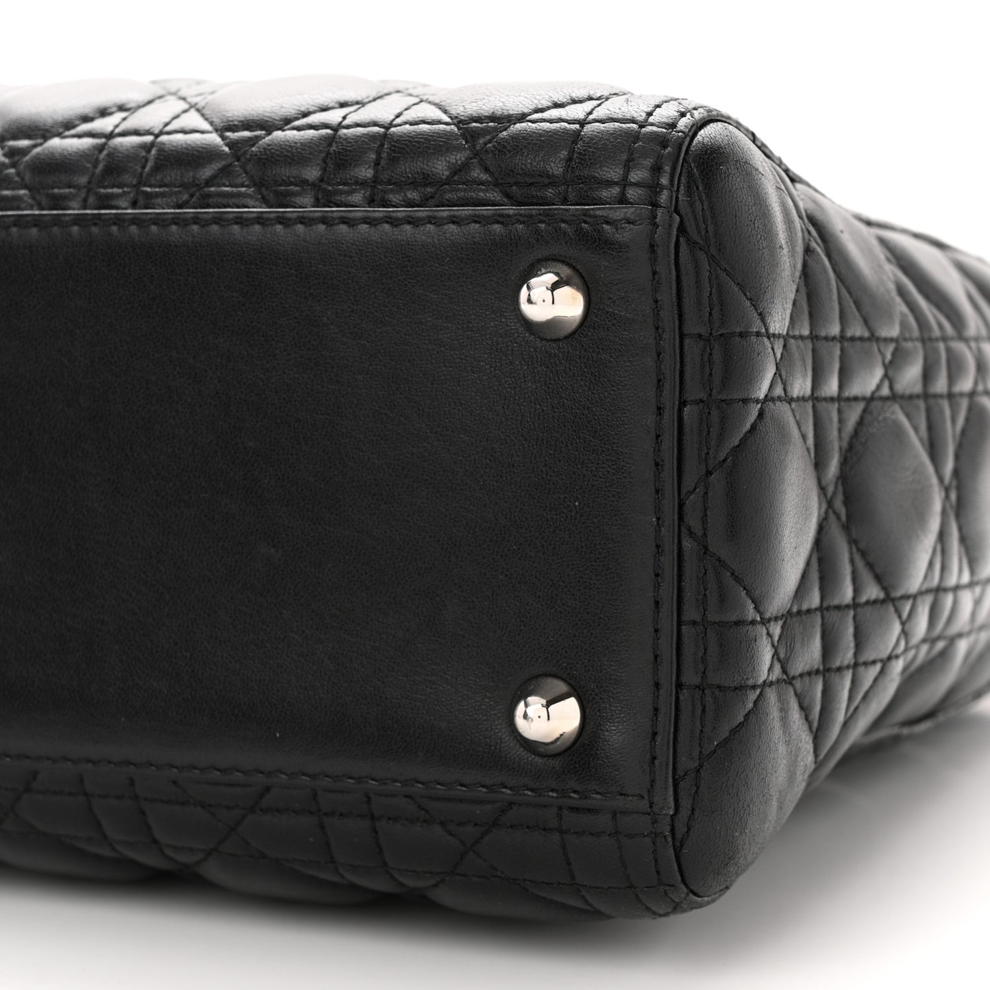 Lambskin Cannage Large Lady Dior Black