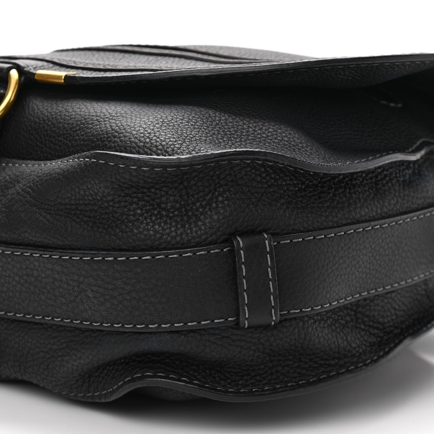 Calfskin Medium Marcie Round Crossbody Bag Black