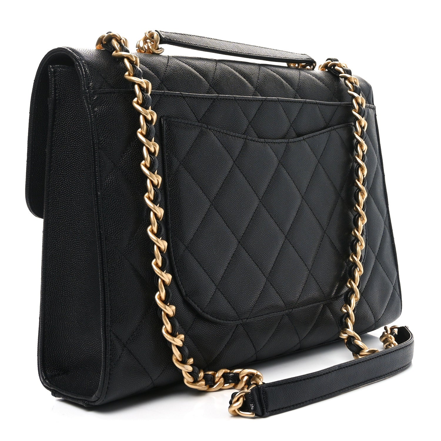 Chanel Caviar Quilted Carry Me Top Handle Flap Black 3 of 11