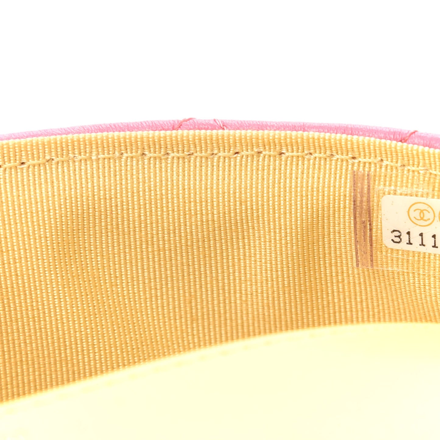 Lambskin Quilted Glasses Case With Chain Pink Yellow