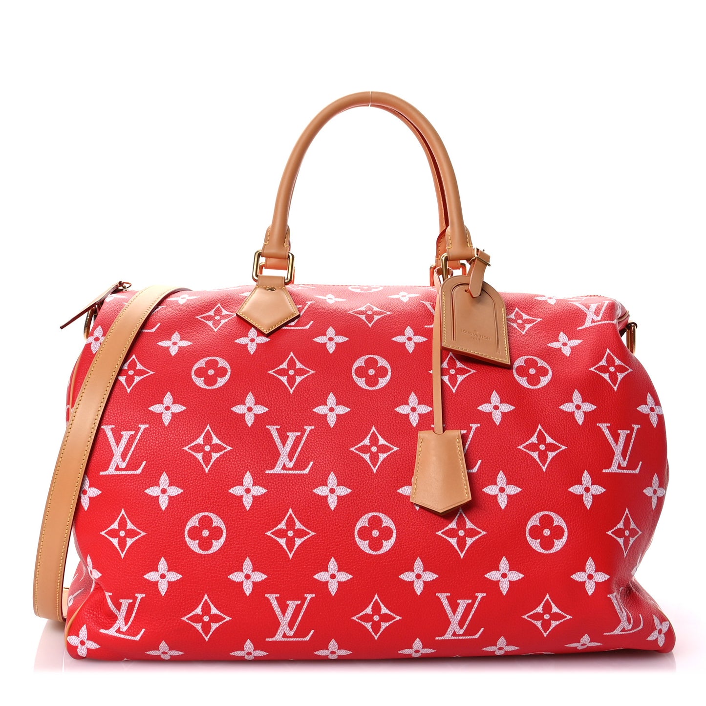 Calfskin Monogram Speedy P9 Bandouliere 50 Red