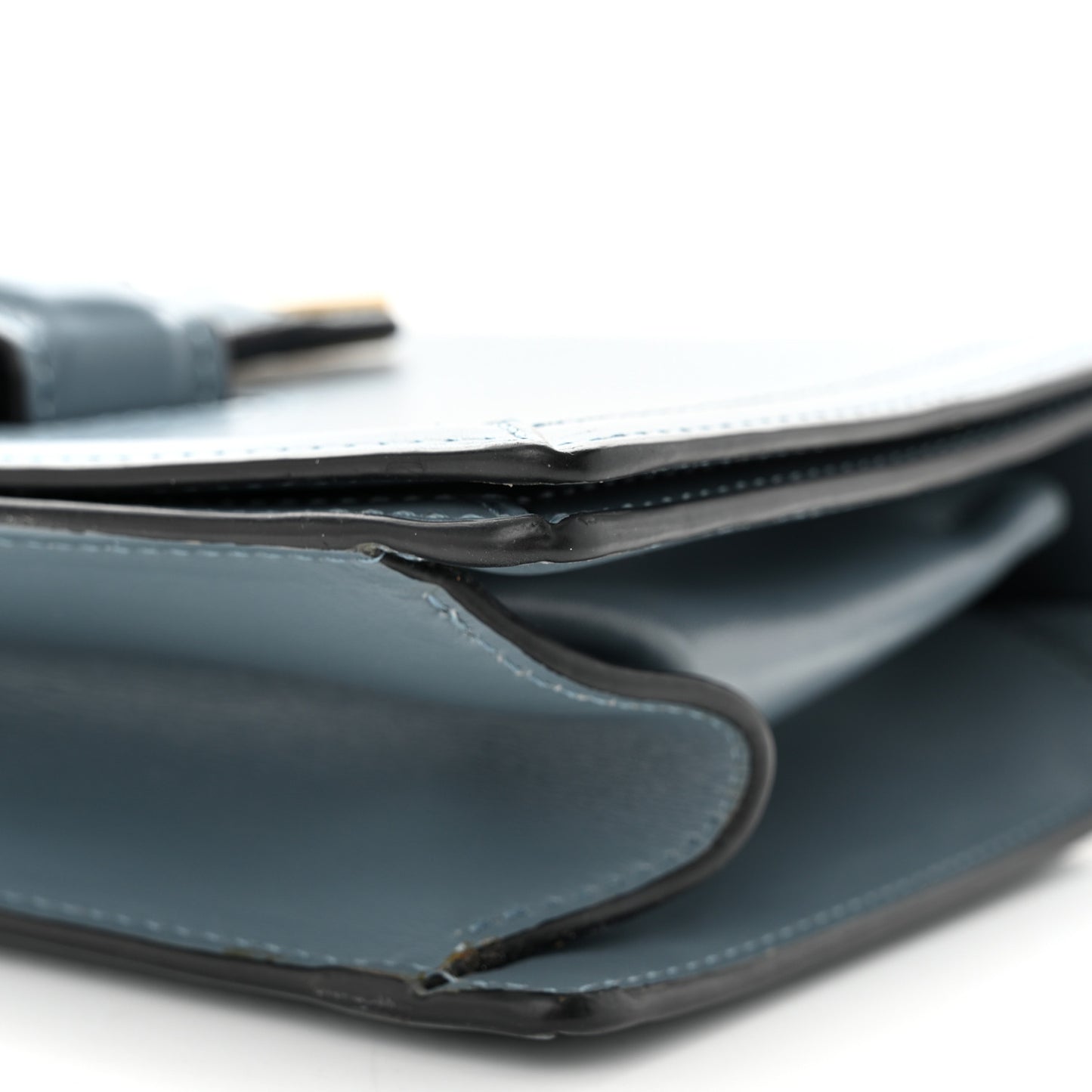 Calfskin Medium Barcelona Shoulder Bag Stone Blue