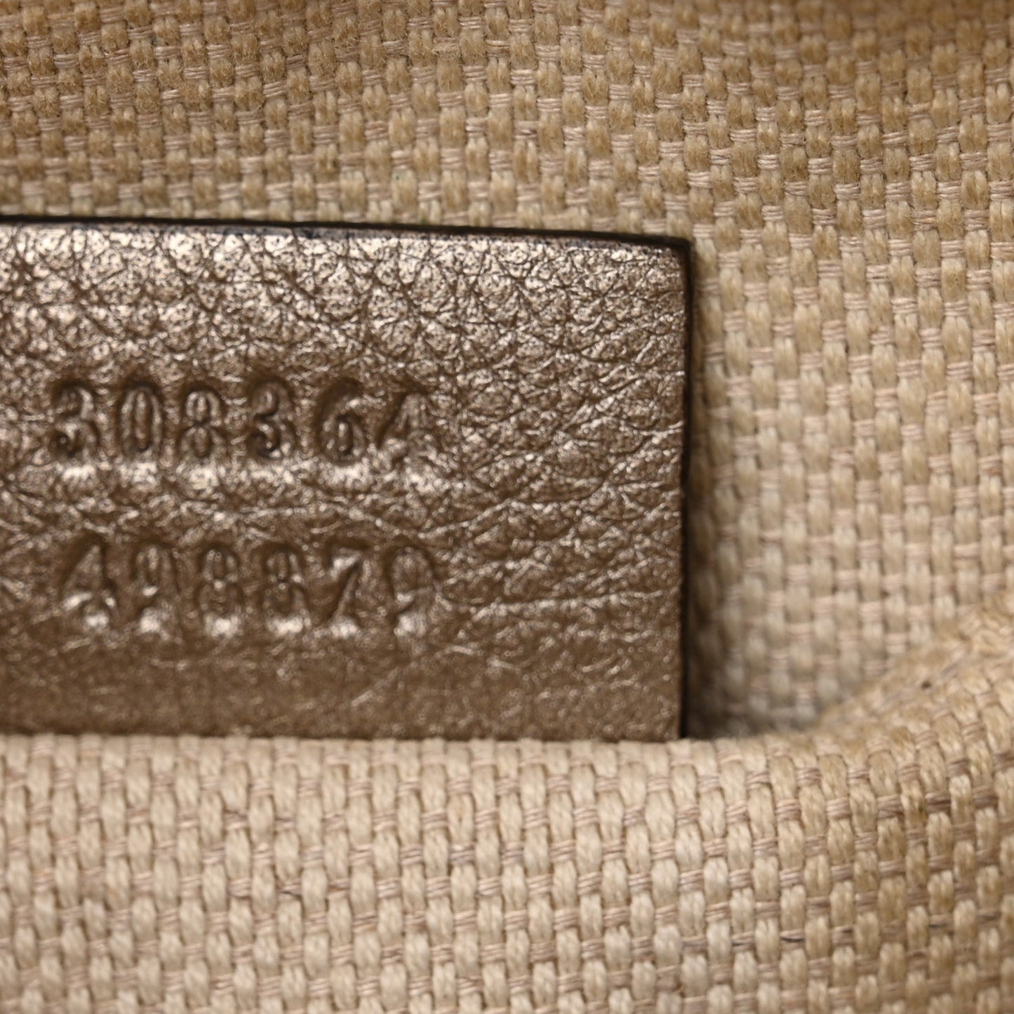 Metallic Pebbled Calfskin Small Soho Disco Bag Golden Beige